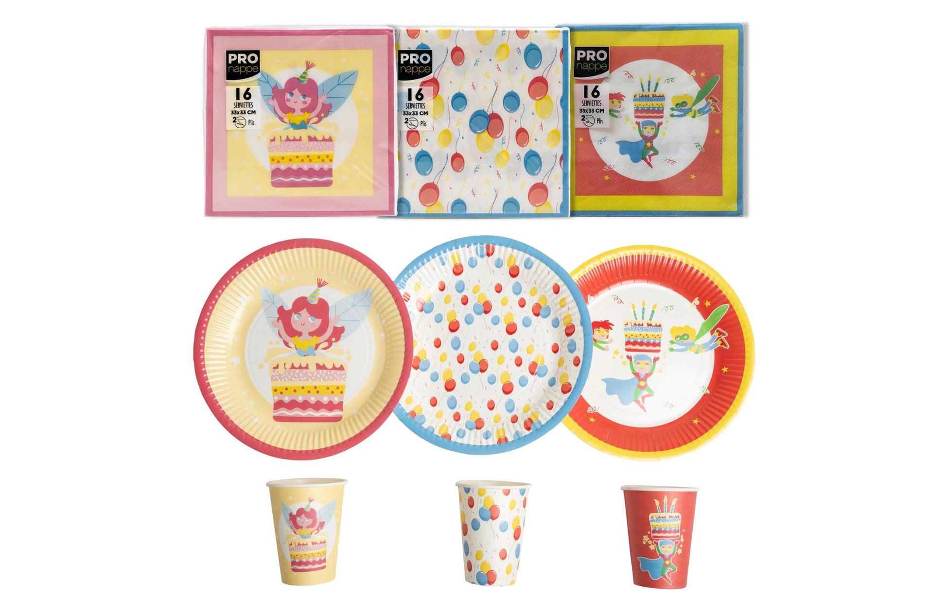 PRONAPPE Servietten Fee – mehrfarbig – 33 × 33 cm, 3-lagig – 16 Stück
