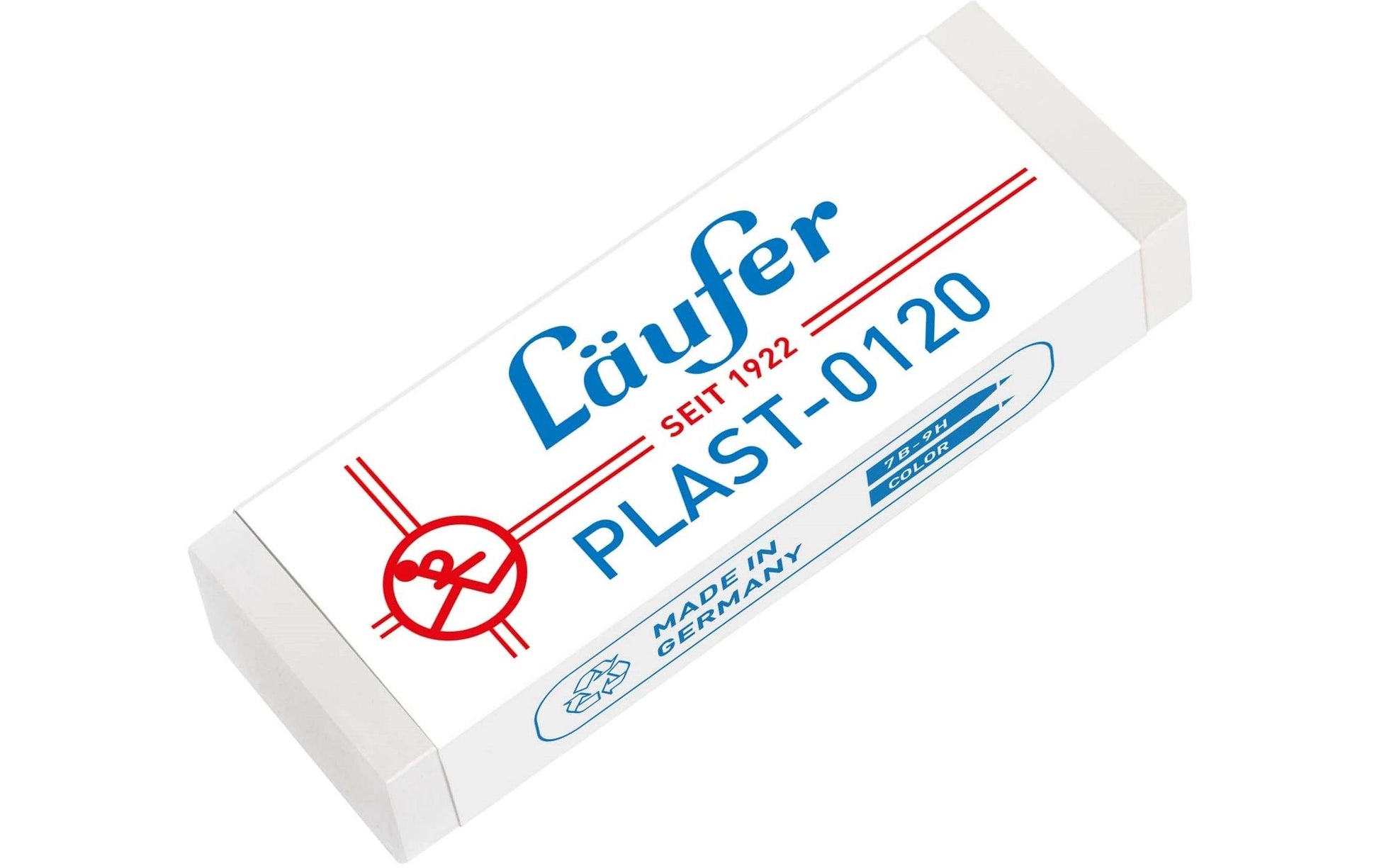 Laufer Radierer – für Blei- und Farbstifte – 65 × 12 × 21 mm – Kunststoff – transparent