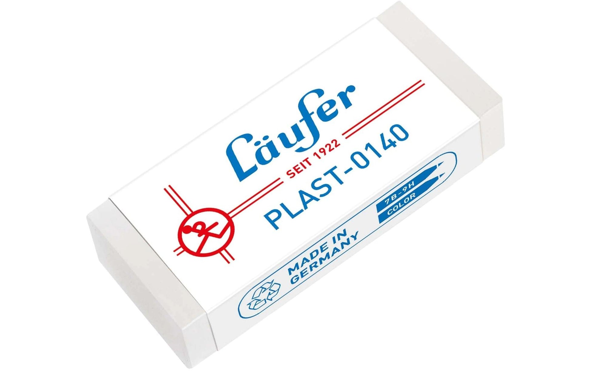 Läufer Radierer – für Bleistifte und Farbstifte – 46 × 9 × 20 mm – Kunststoff – transparent