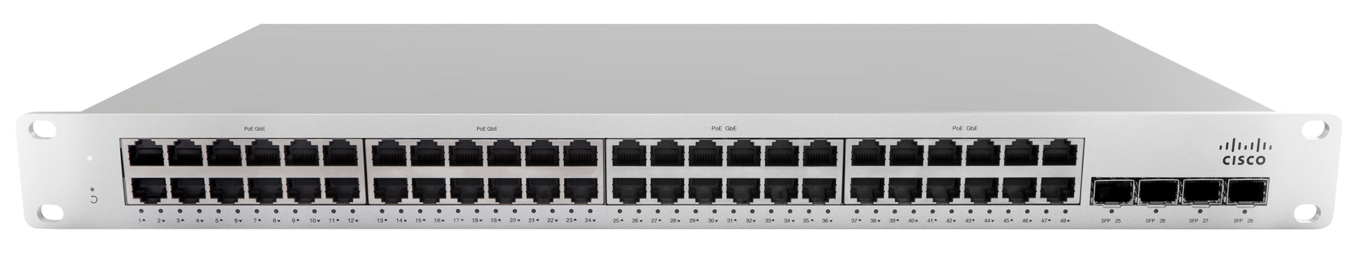 Cisco Meraki MS210-48-HW – Managed L3 Switch – 48× 1G, 4× SFP, 19", 1U