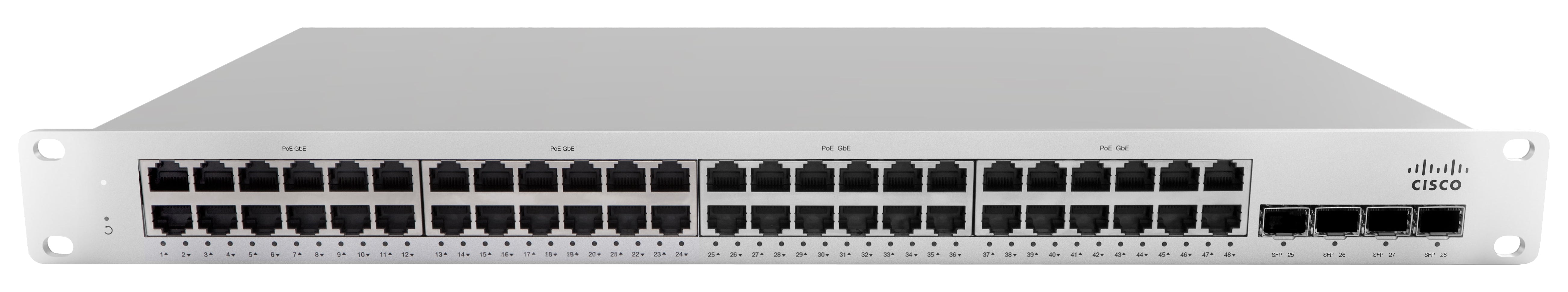 Cisco Meraki MS210-48-HW – Managed L3 Switch – 48× 1G, 4× SFP, 19", 1U