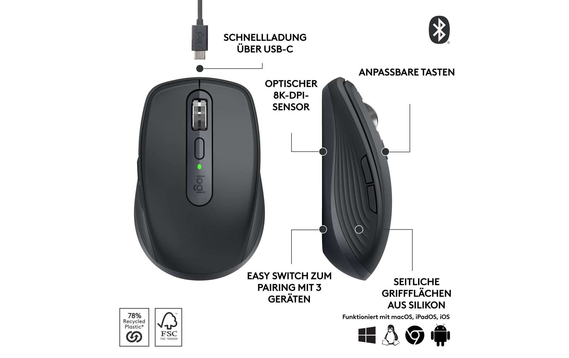 Logitech MX Anywhere 3S für Business Maus – Graphit