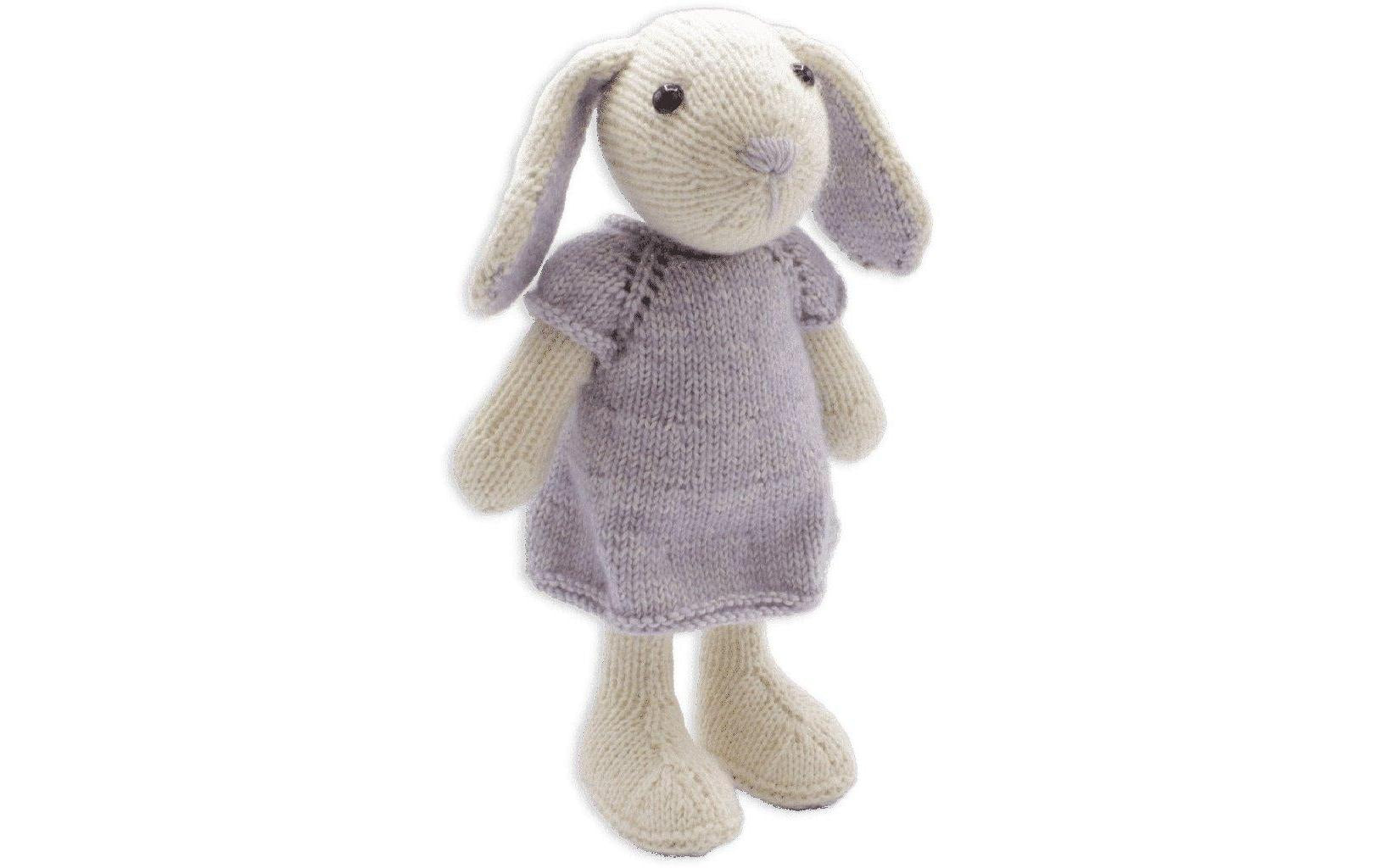 Hardicraft Strickset – Hase Chloe – 25 cm – lila, weiss