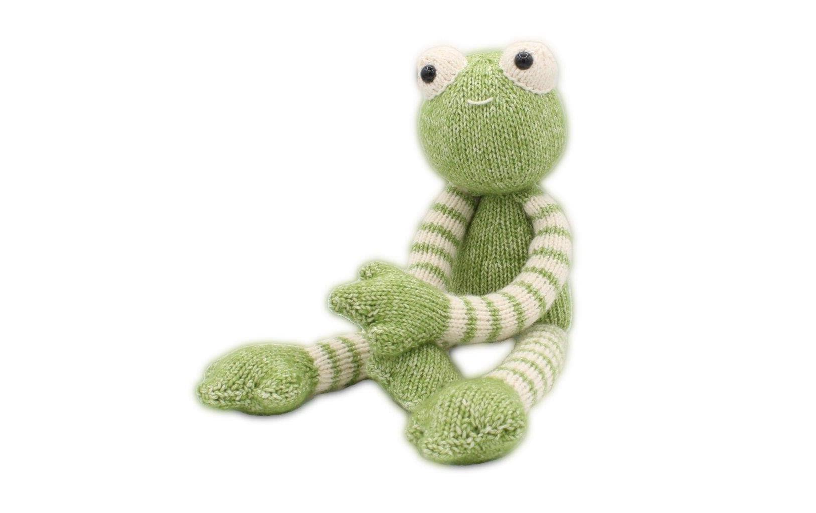 Hardicraft Strickset Frosch Tinus – 38 cm, Weiss