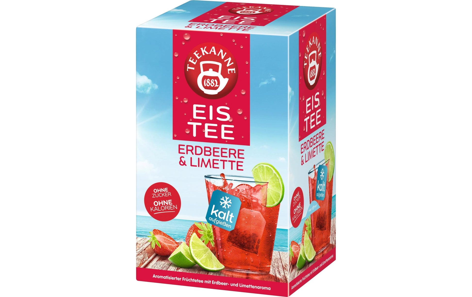 Teekanne Früchtetee Erdbeer & Limette – Teebeutel 18 Beutel