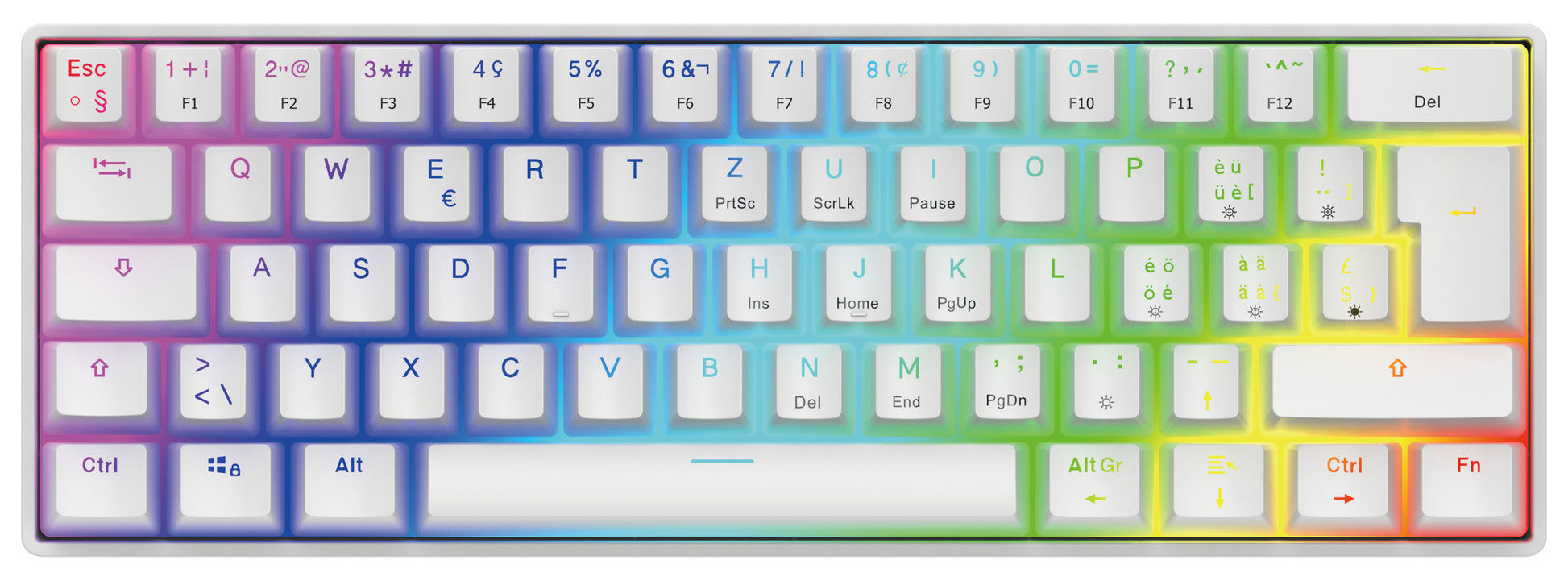 Deltaco Gaming GAM-175-W – Tastatur – Mechanisch – Verkabelt, USB-A – QWERTZ (CH) – Ohne Ziffernblock