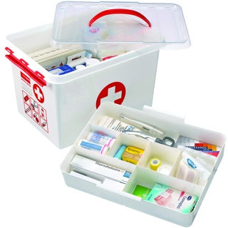 Sunware Erste-Hilfe-Aufbewahrungsbox the q-line – 22 l, 400 × 260 × 300 mm, weiss