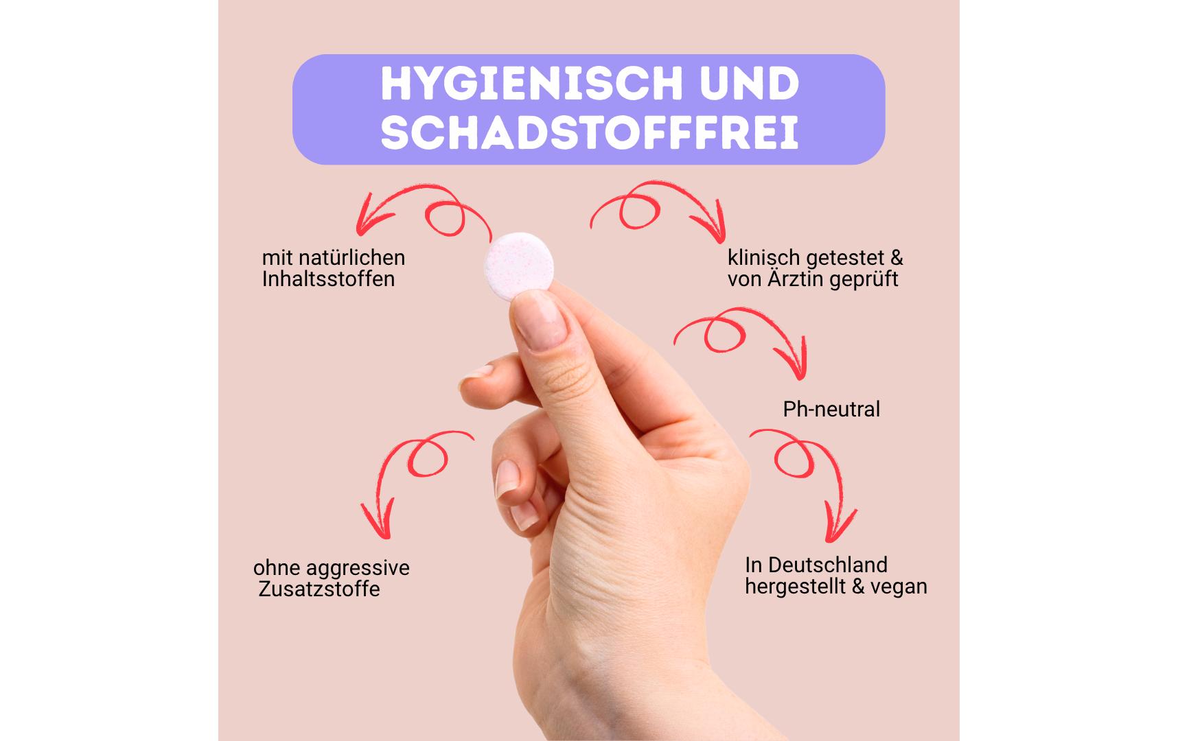 Hera organics Reinigungstabs – für Menstruationsschwamm – 6 Stk