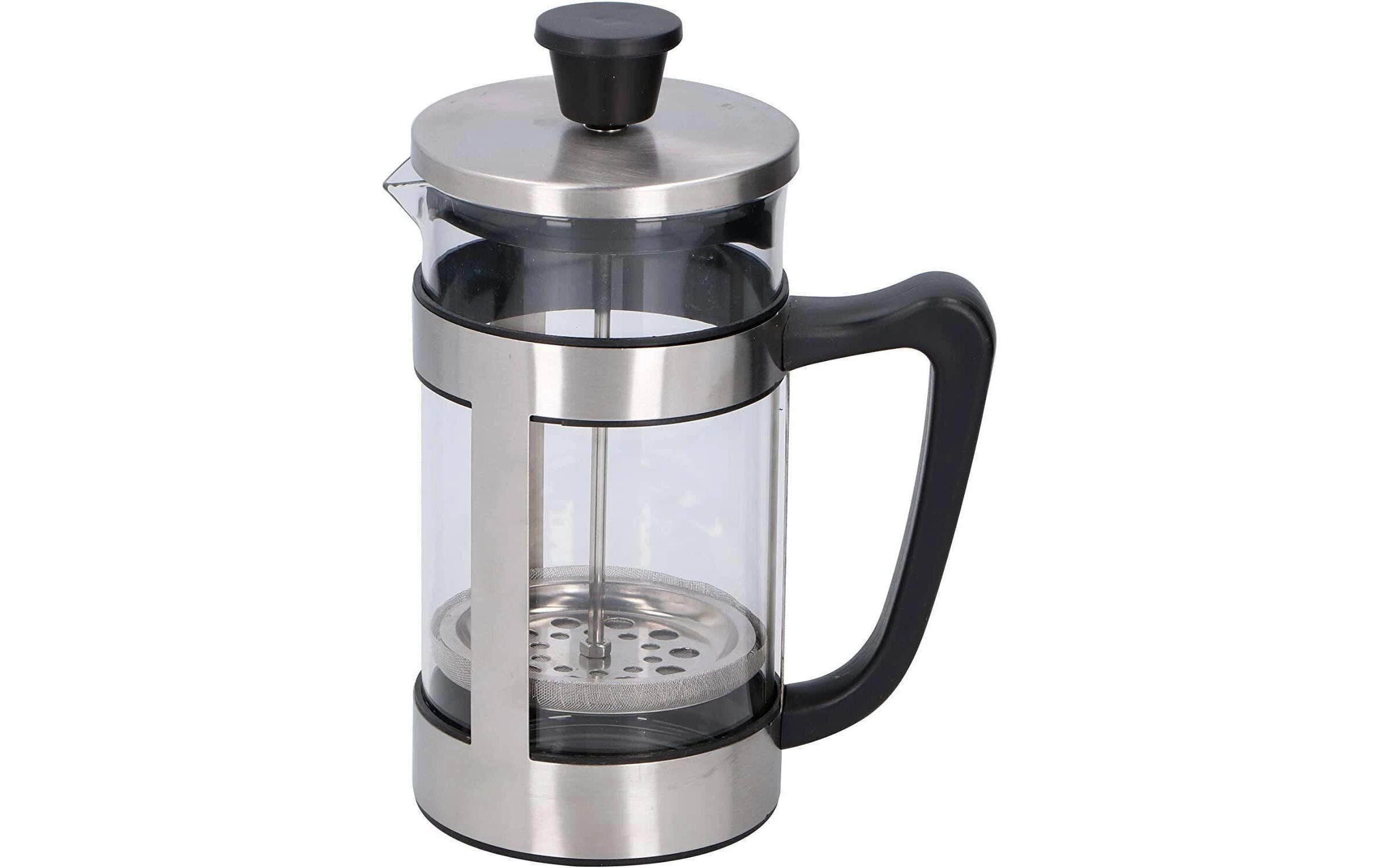 Alpina French Press / Kaffeebereiter – 1 l, 8 Tassen, Glas/Edelstahl, Schwarz