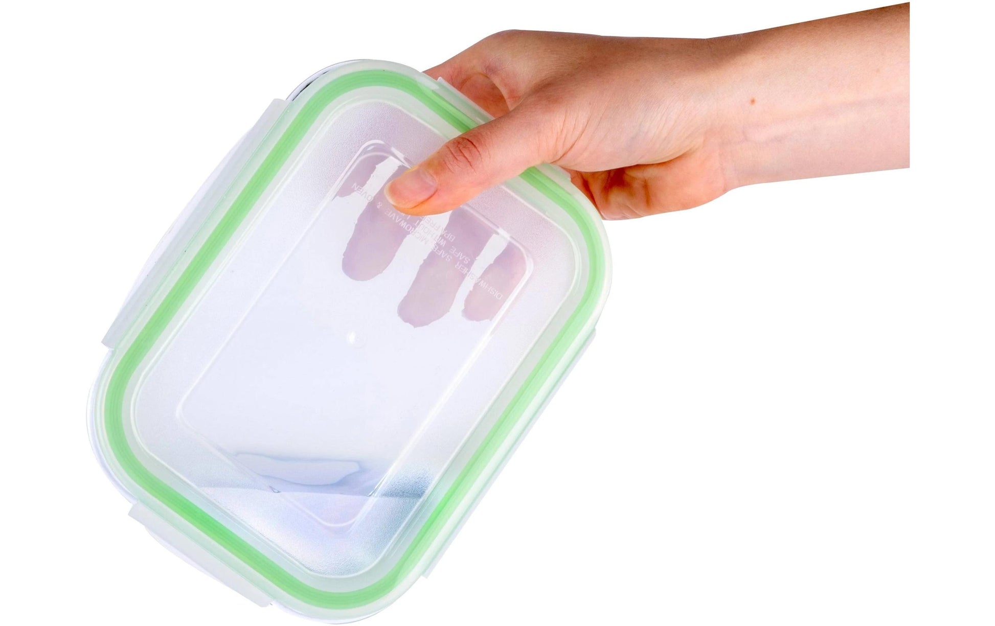 Alpina Vorratsdose 6,0 l, 23 × 17,5 × 7,5 cm, Glas/Kunststoff, transparent/grün, 9-teilig