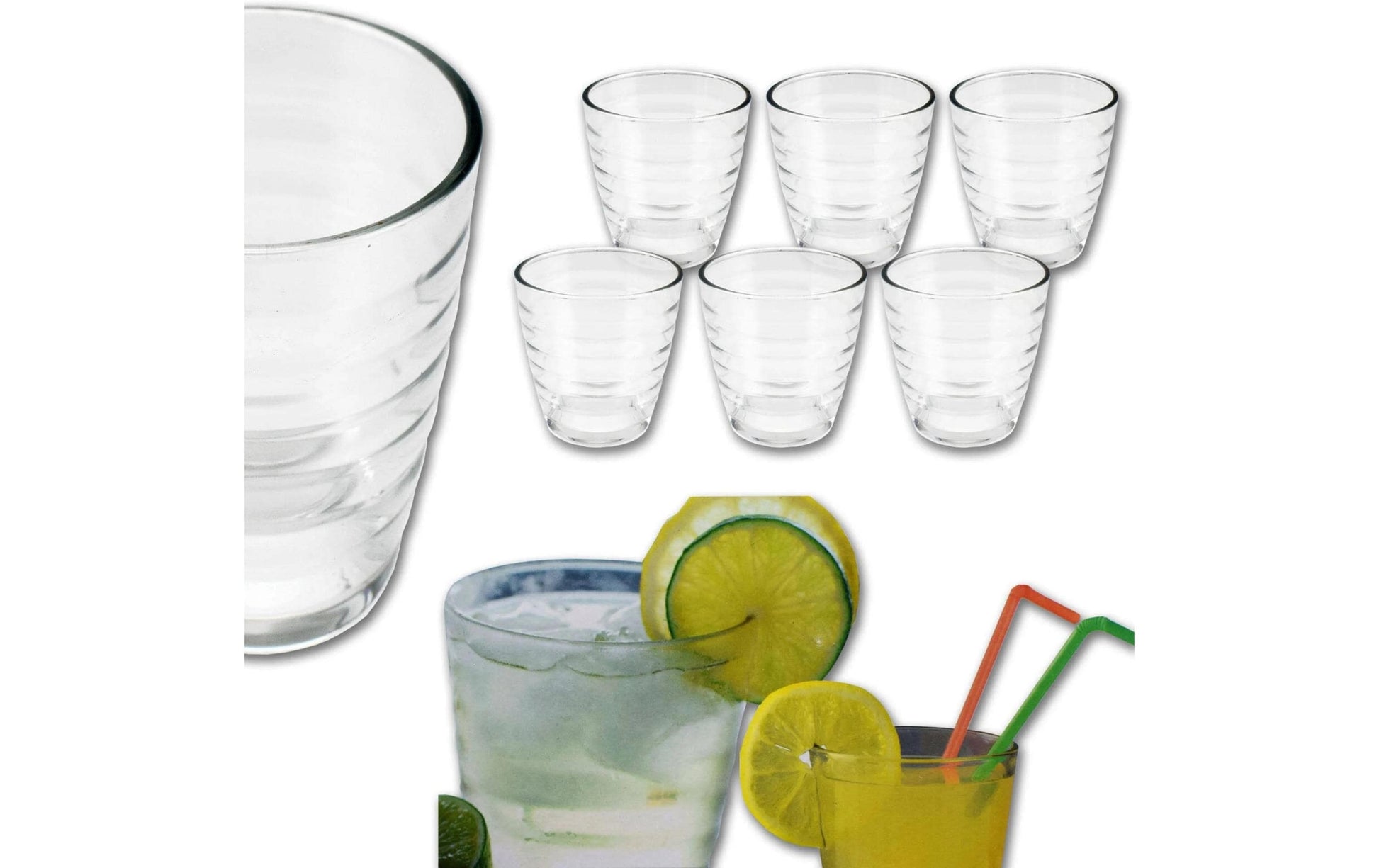Alpina Trinkglas – 6er Set, 225 ml, Ø 8 cm, Glas, Transparent, spülmaschinenfest