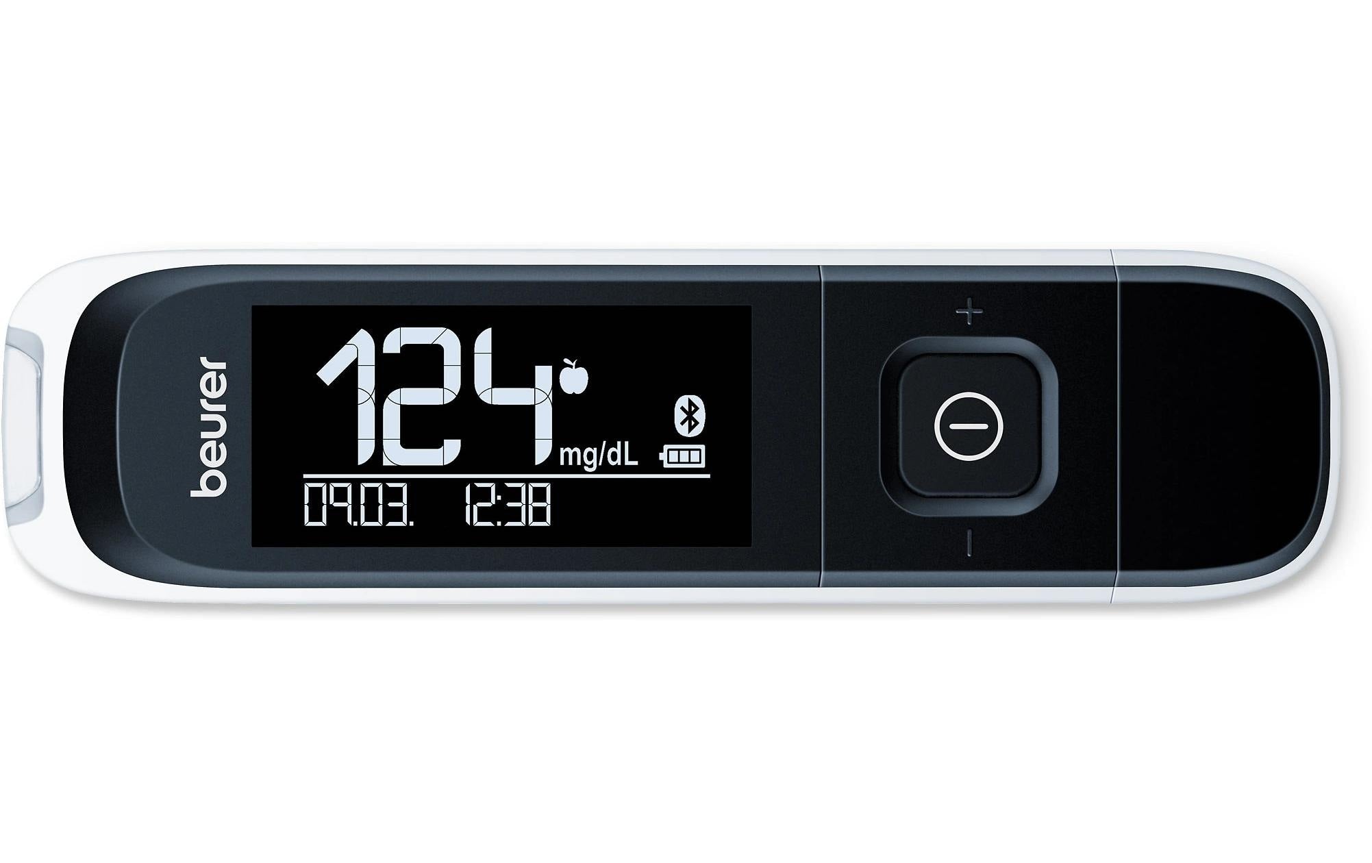 Beurer Blutzuckermessgerät GL 60 – USB, App-kompatibel, 900 Messwerte, 5 s Messdauer, Blutmenge 5 µl