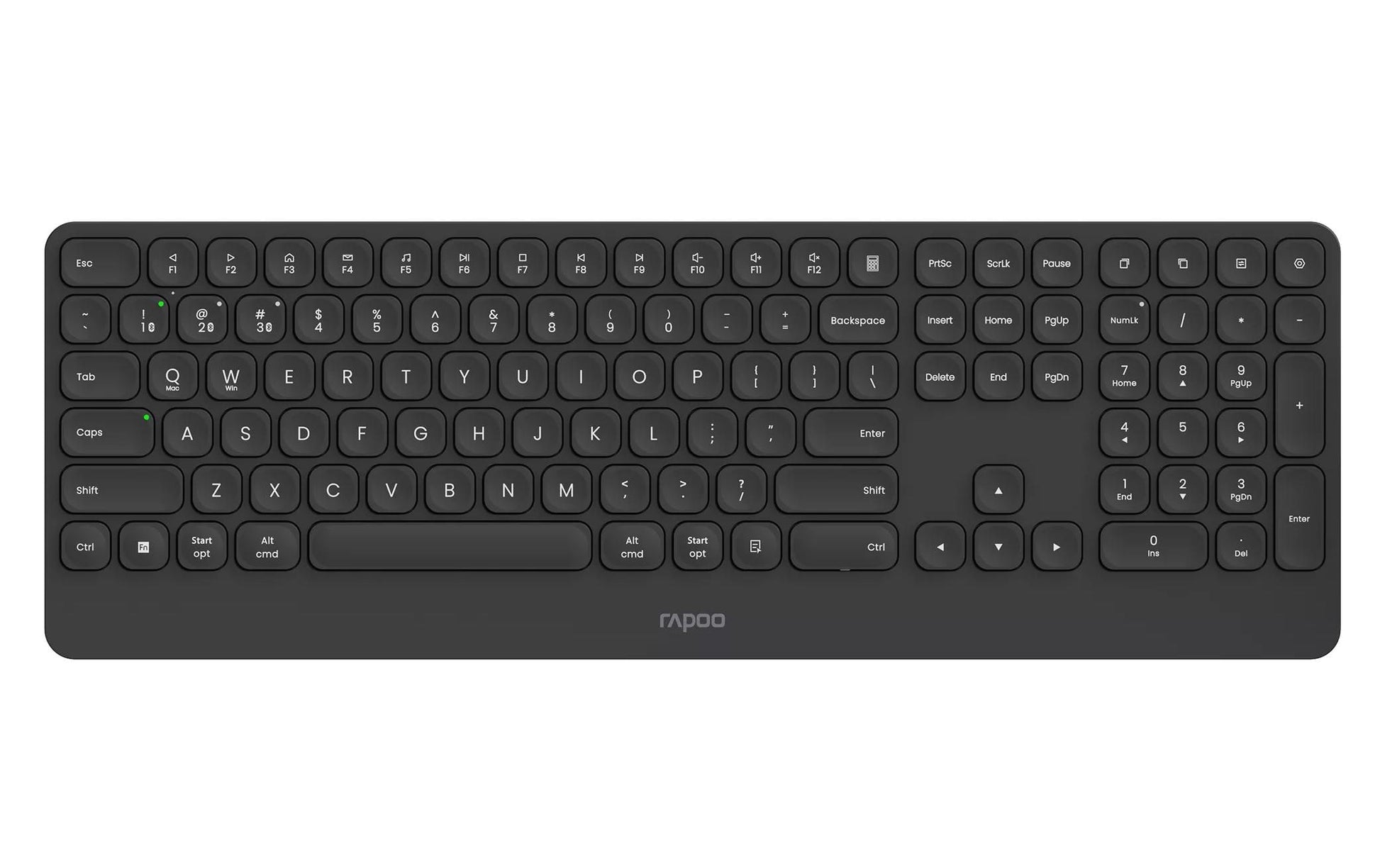 Rapoo E9390M – Tastatur, 2,4 GHz + Bluetooth, Schwarz