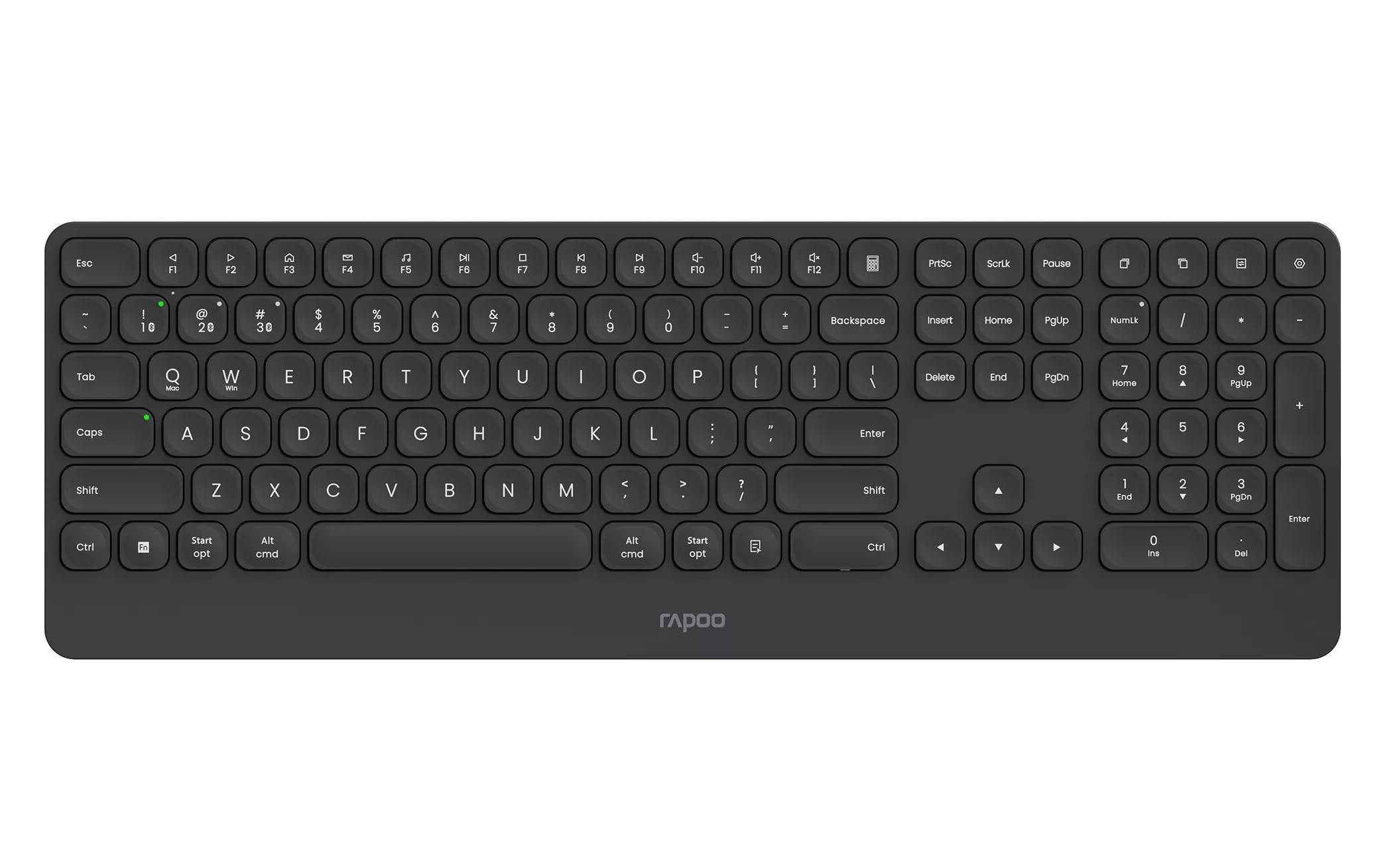 Rapoo E9390M – Tastatur, 2,4 GHz + Bluetooth, Schwarz