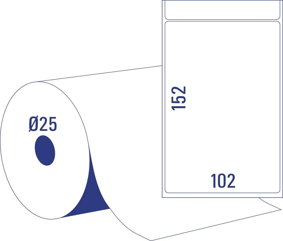 AVERY Zweckform TD8050-25 – Etiketten (Rolle) 102 × 152 mm – Papier – Thermotransfer – 2 Rollen (950 Stk.)