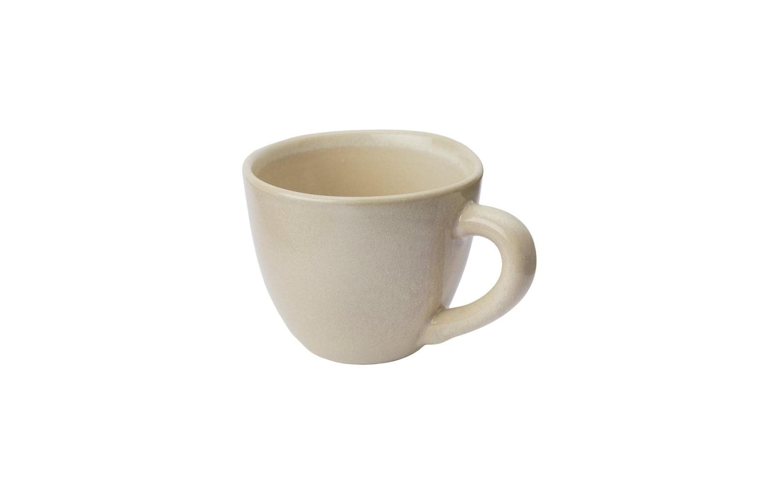 URBANARA Capela Becher – 0,20 l, Steingut, beige, handbemalt, spülmaschinenfest, mikrowellengeeignet, 4 Stück