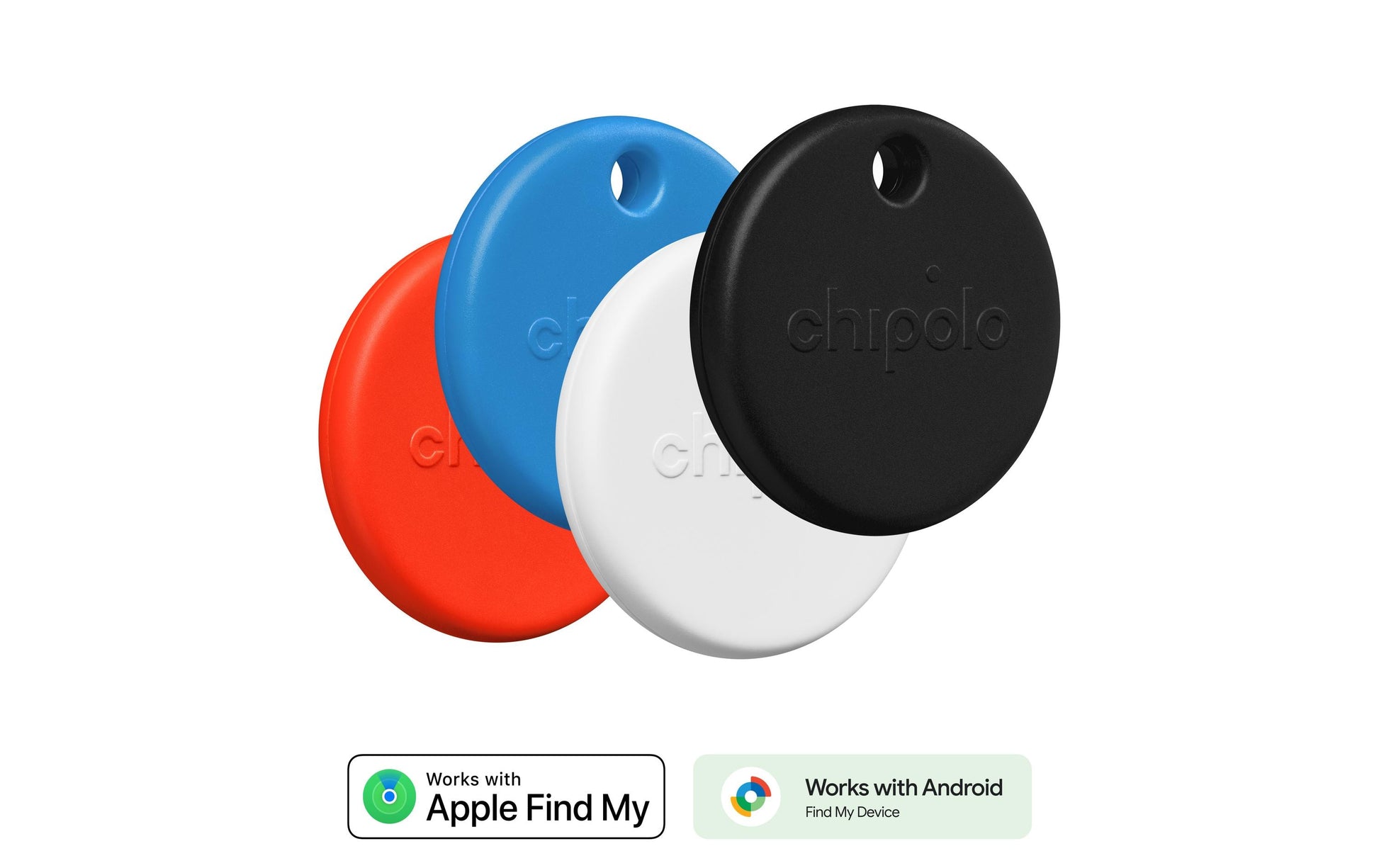 Chipolo Schlüsselanhänger – assortiert, H 6,6 mm – für Google Find Hub-App