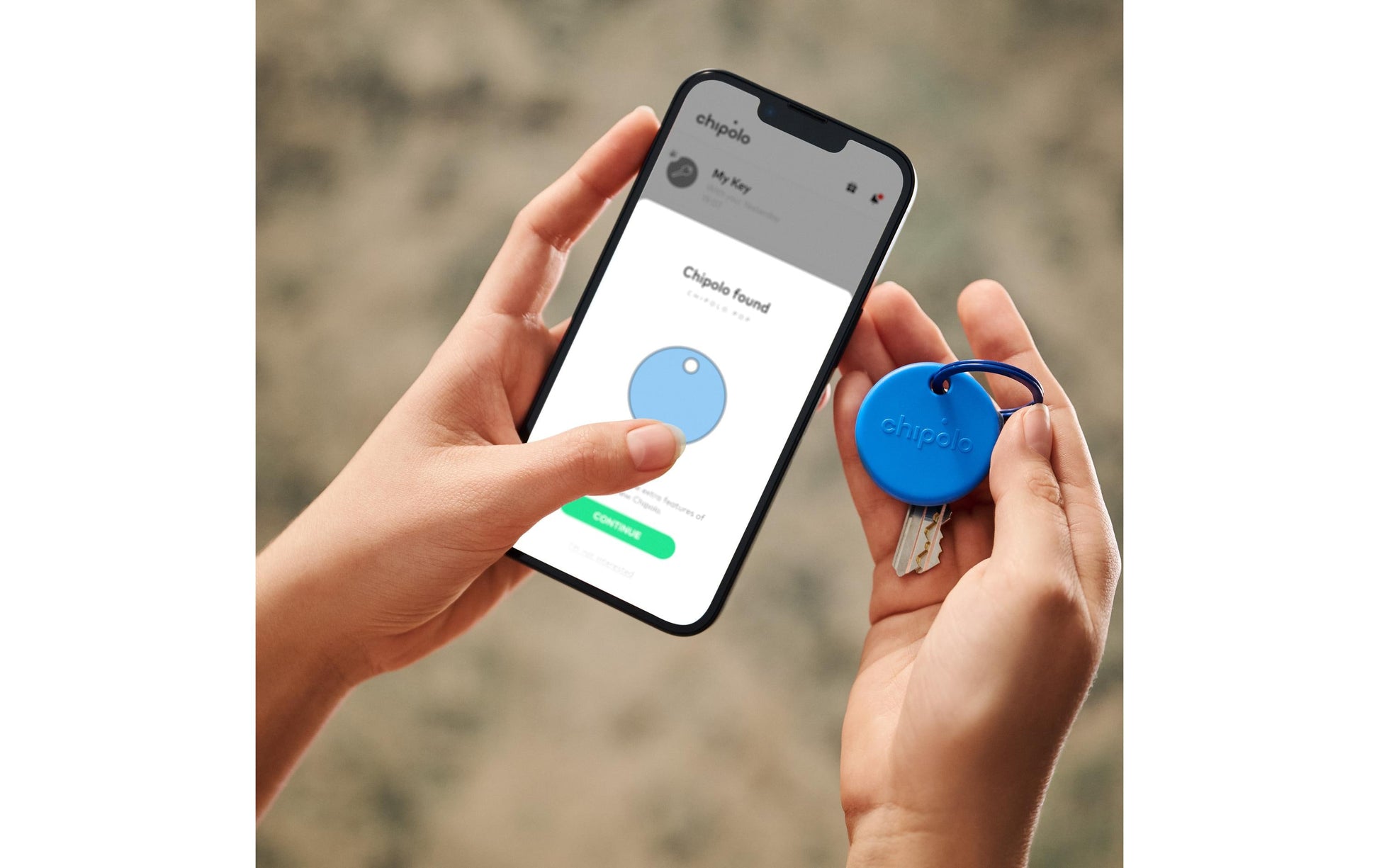 Chipolo Schlüsselanhänger – assortiert, H 6,6 mm – für Google Find Hub-App