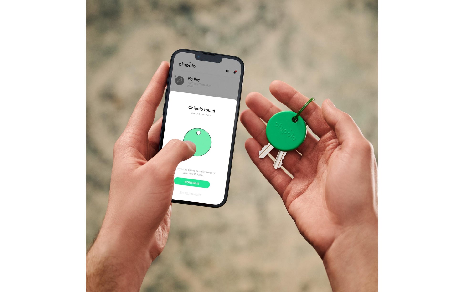 Chipolo Finder POP – für Apple Find My-App, iOS, Android, 38,8 × 6,6 mm, Grün