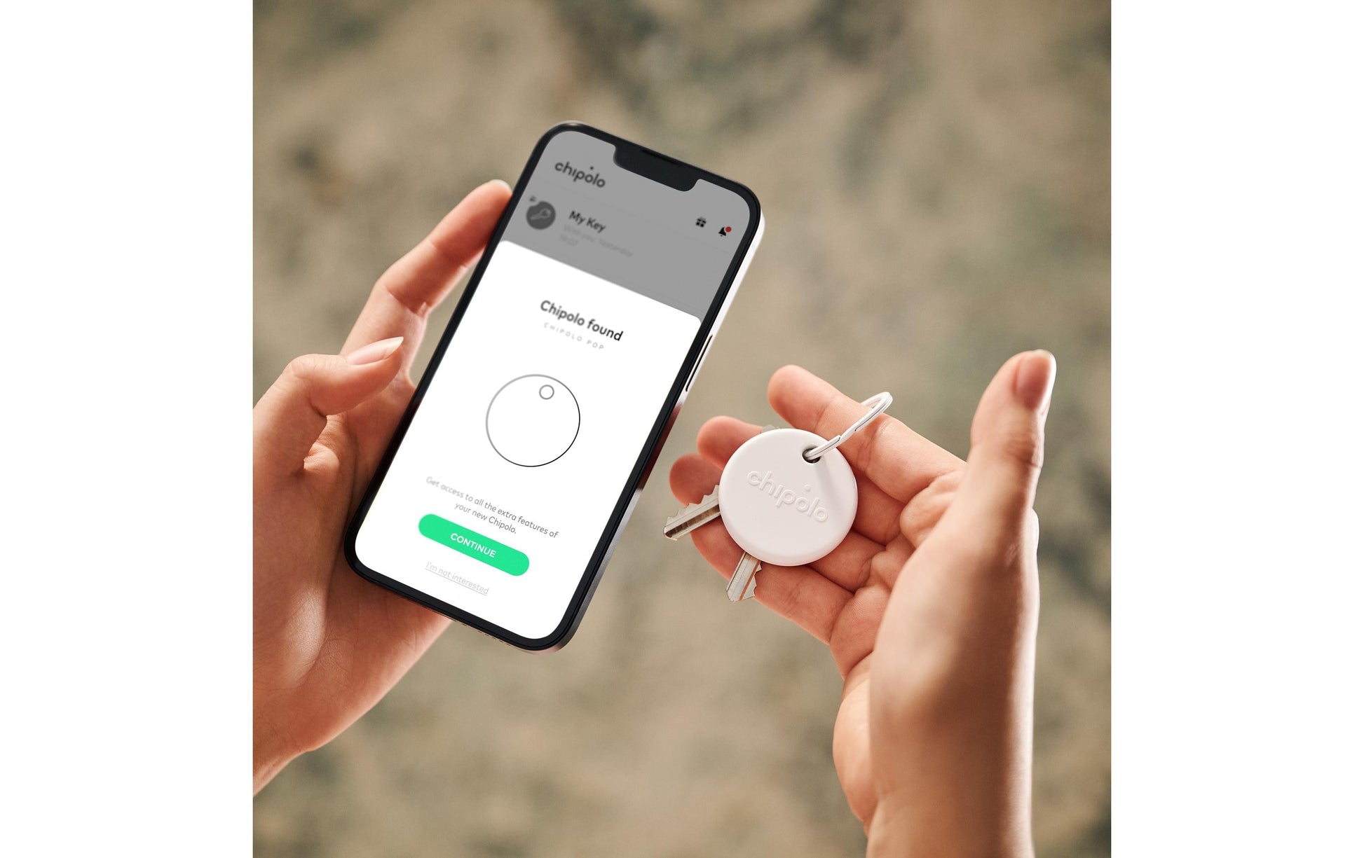 Chipolo POP – Bluetooth-Tracker – für Apple Wo ist? – IP55, 90 m Reichweite – Weiss