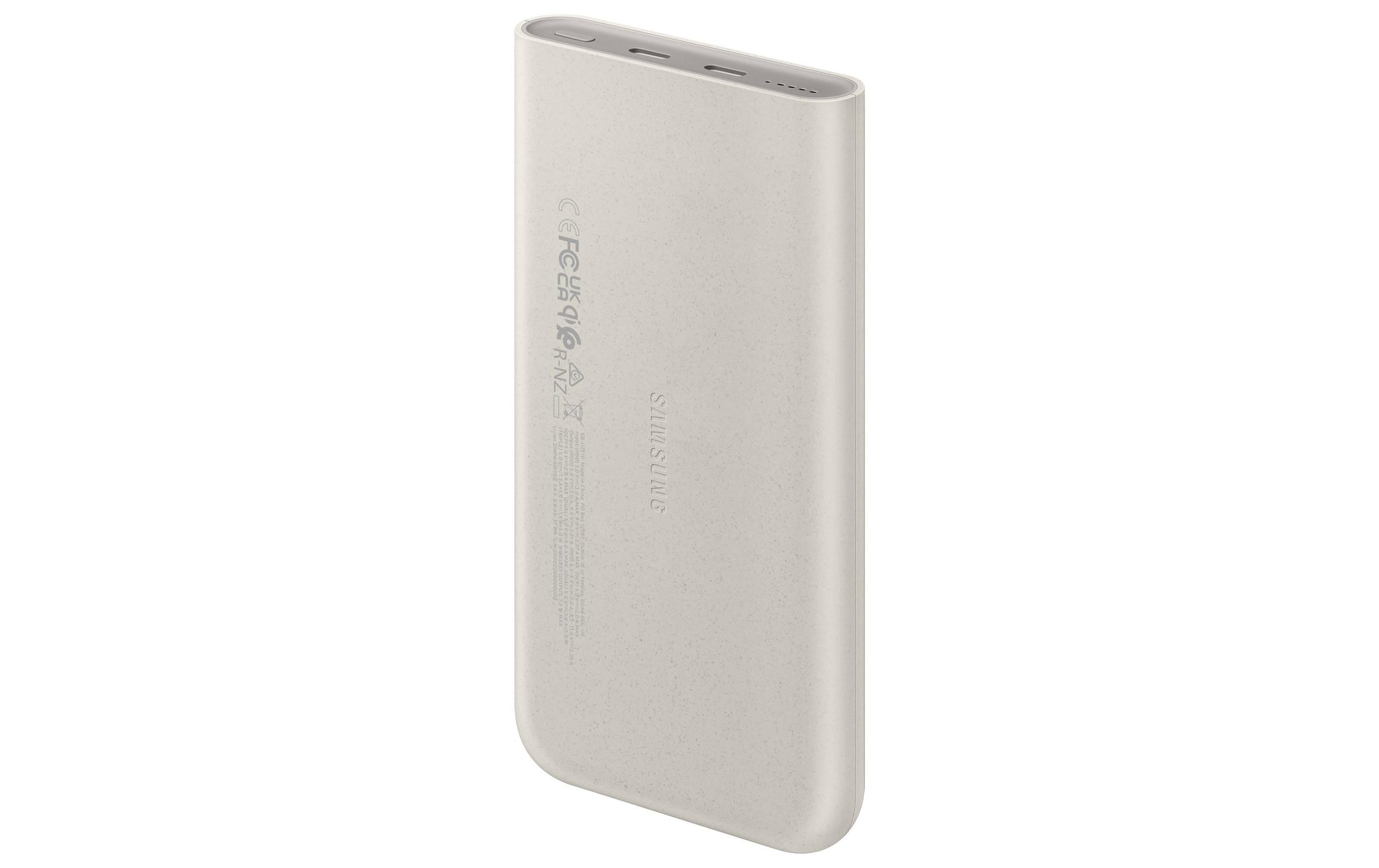 Samsung Powerbank 10000 mAh, PD 25 W, 2× USB-C, kabelloses Laden, für Smartphones, Beige