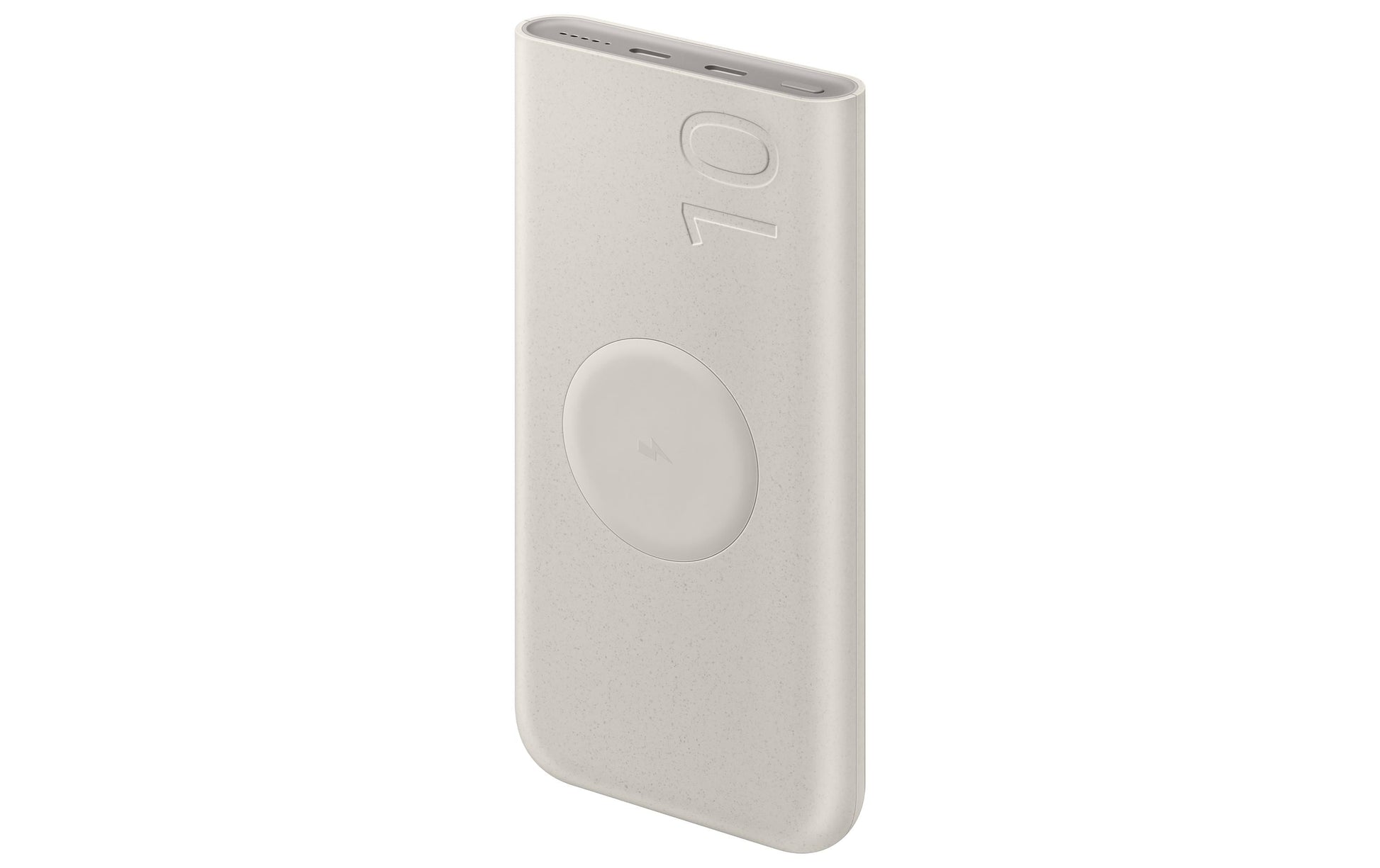 Samsung Powerbank 10000 mAh, PD 25 W, 2× USB-C, kabelloses Laden, für Smartphones, Beige