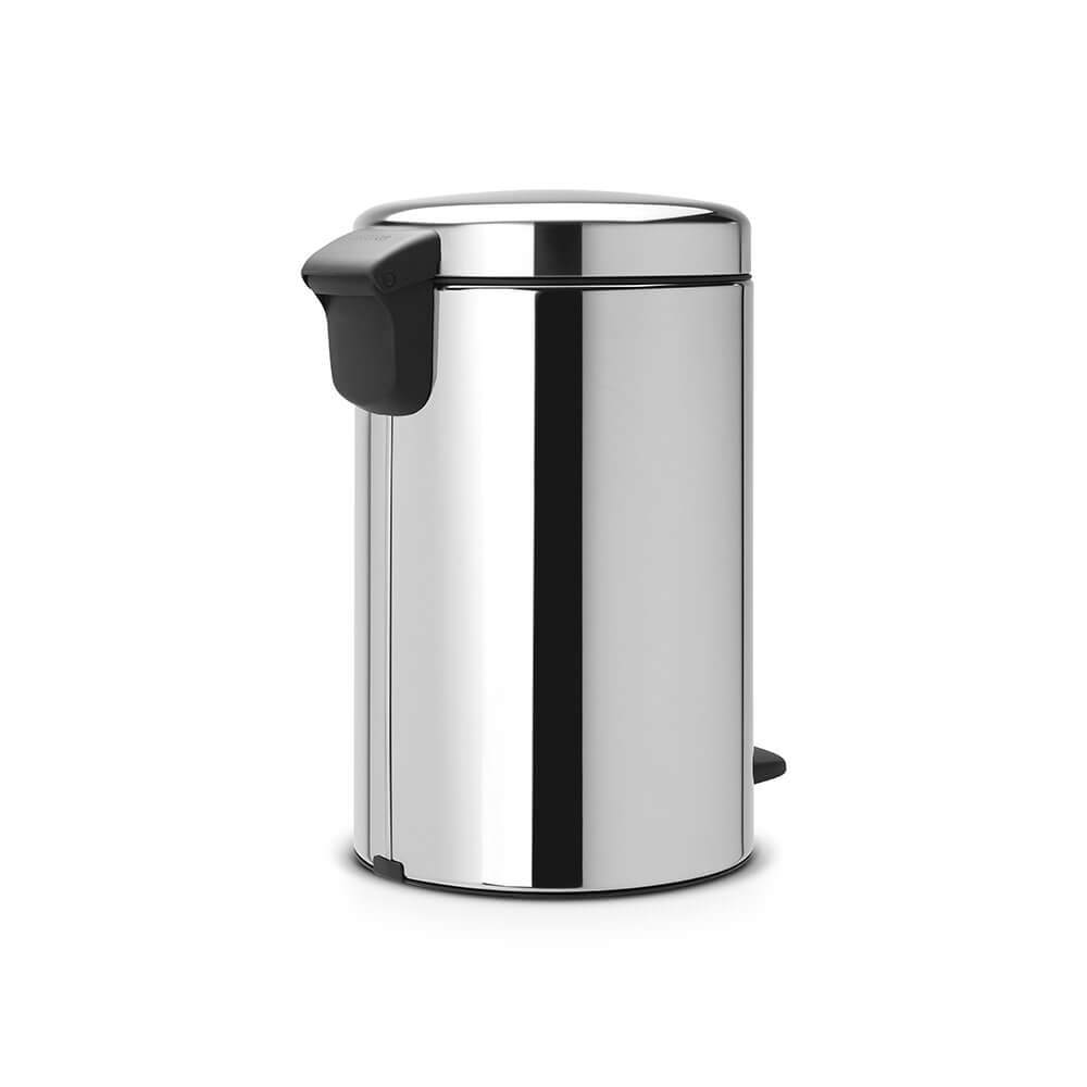 Brabantia NewIcon Treteimer – 12 l – Edelstahl, rund – Anti-Rutsch-Basis
