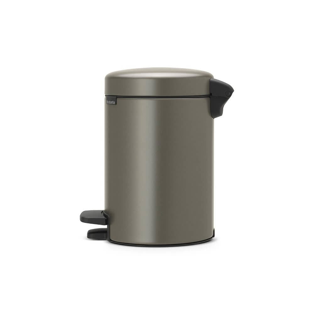 Brabantia NewIcon Treteimer – 3 l – Edelstahl, rund – mit Innenkübel, Anti-Rutsch