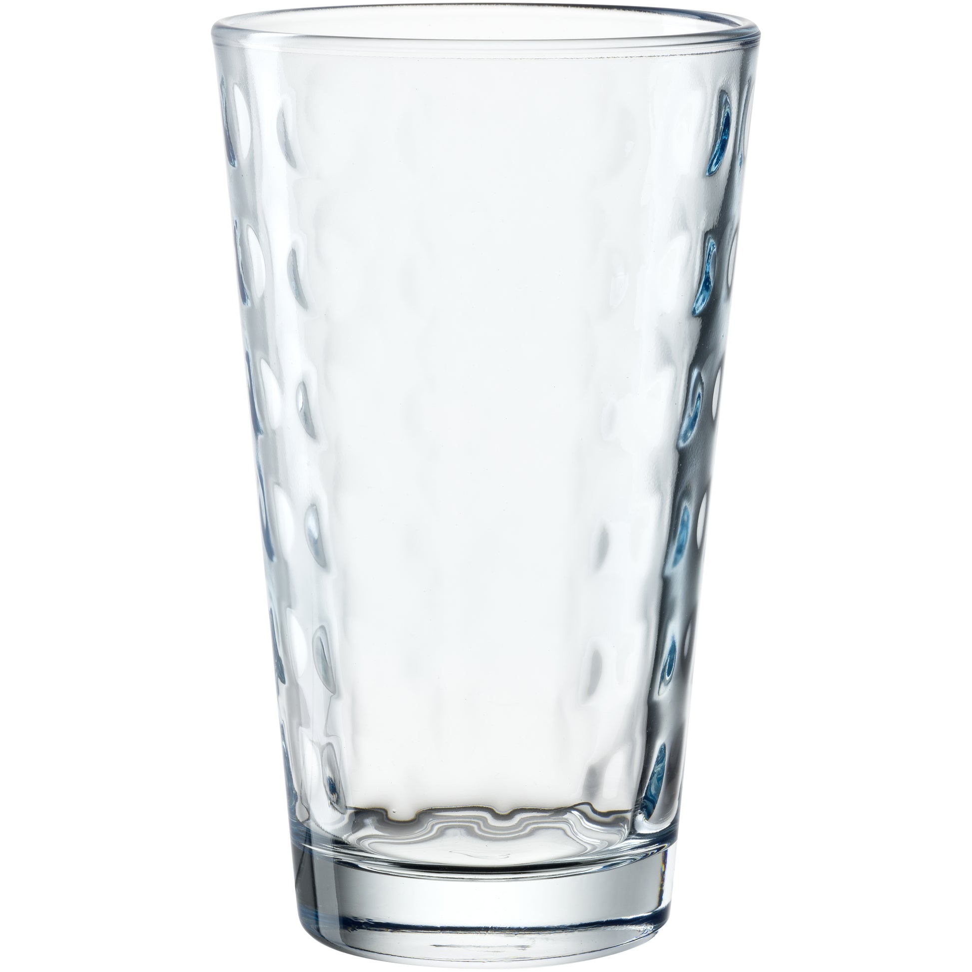 LEONARDO Trinkbecher Optic – 4er Set, 540 ml, Ø 9,0 cm, Glas, Hellblau, spülmaschinenfest