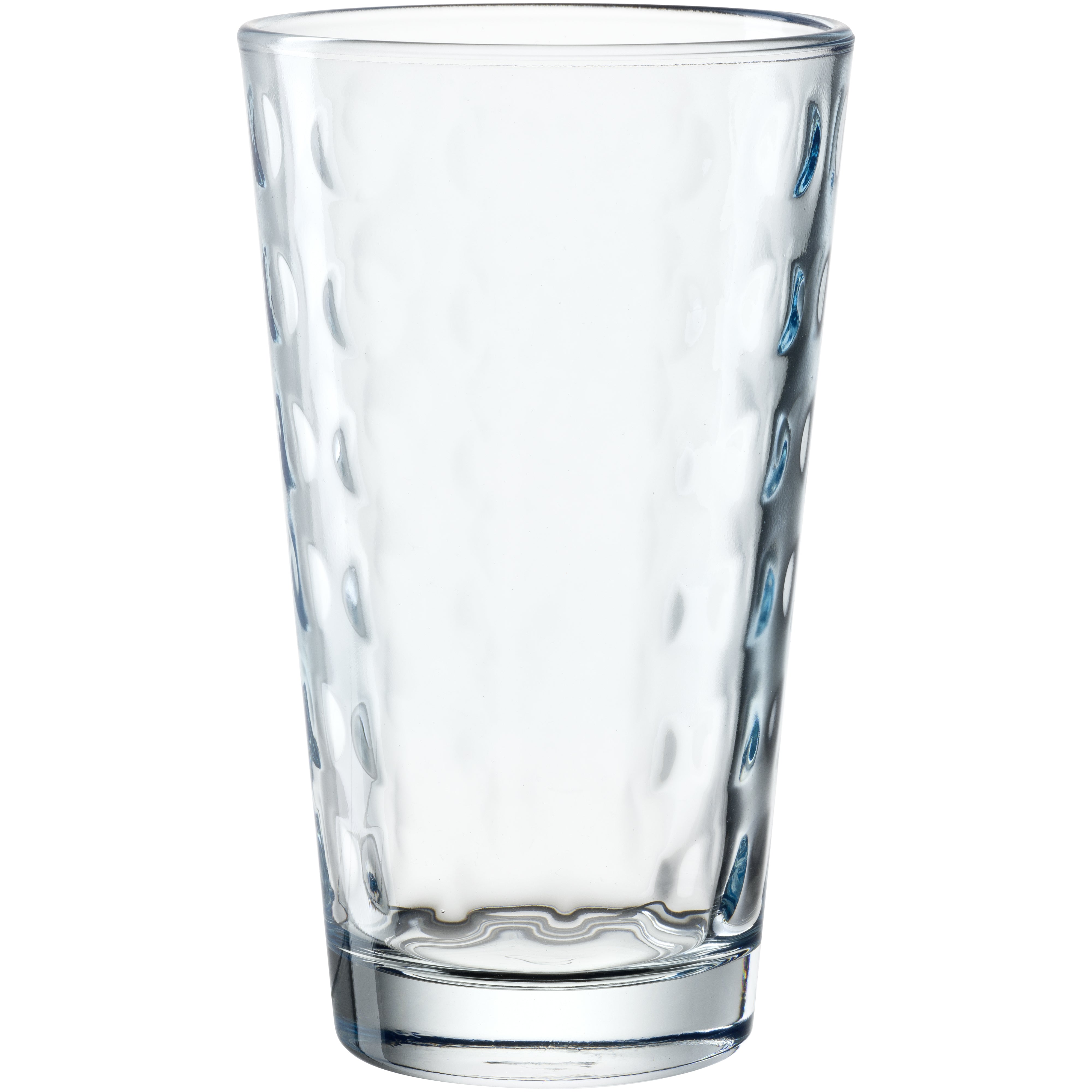 LEONARDO Trinkbecher Optic – 4er Set, 540 ml, Ø 9,0 cm, Glas, Hellblau, spülmaschinenfest
