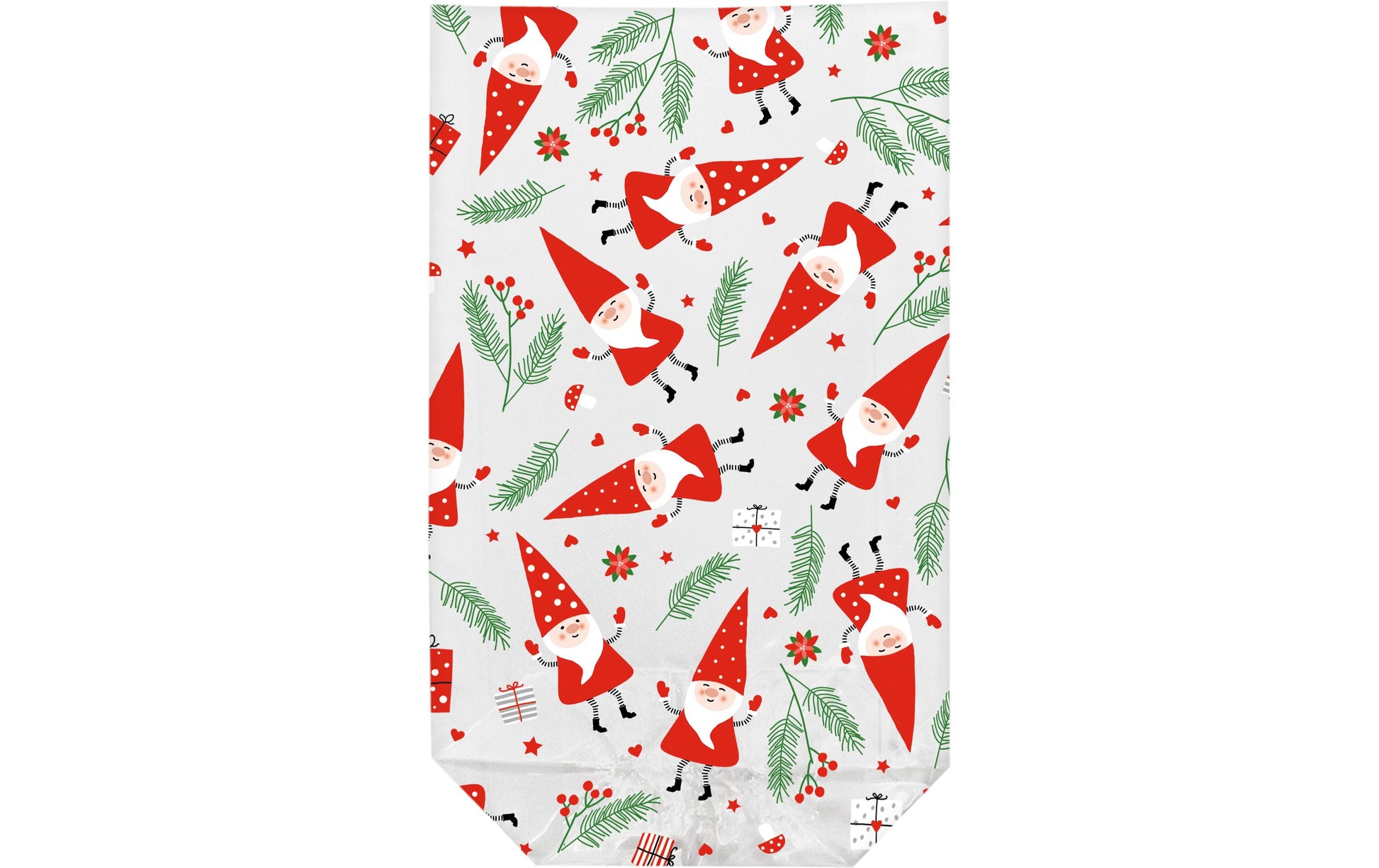 Braun + Company Geschenkbox – Gnome (Weihnachten) – 10 Stk., Klarsichtbeutel, lebensmittelecht – 115 × 190 mm