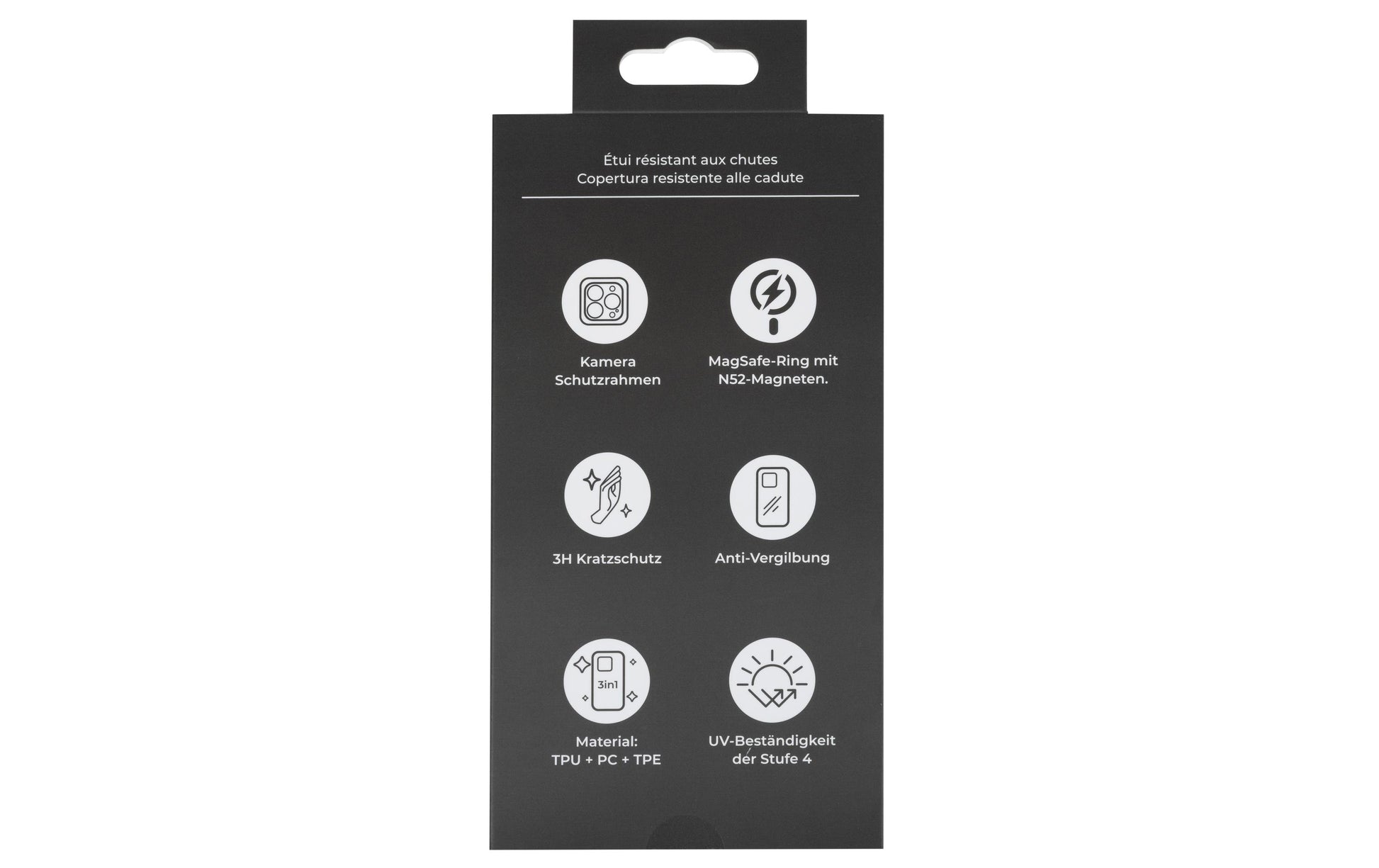 ONIT Backcover – für Apple iPhone 16 Pro, MagSafe, PC+TPE+TPU, Schwarz/Transparent, bis 3 m sturzsicher