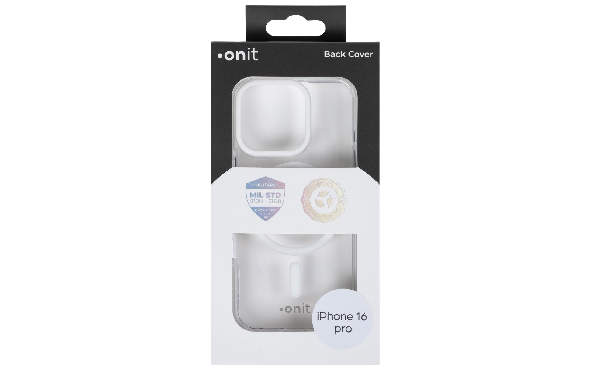 ONIT Backcover – für Apple iPhone 16 Pro – MagSafe, PC+TPU+TPE, Transparent, bis 3 m sturzsicher
