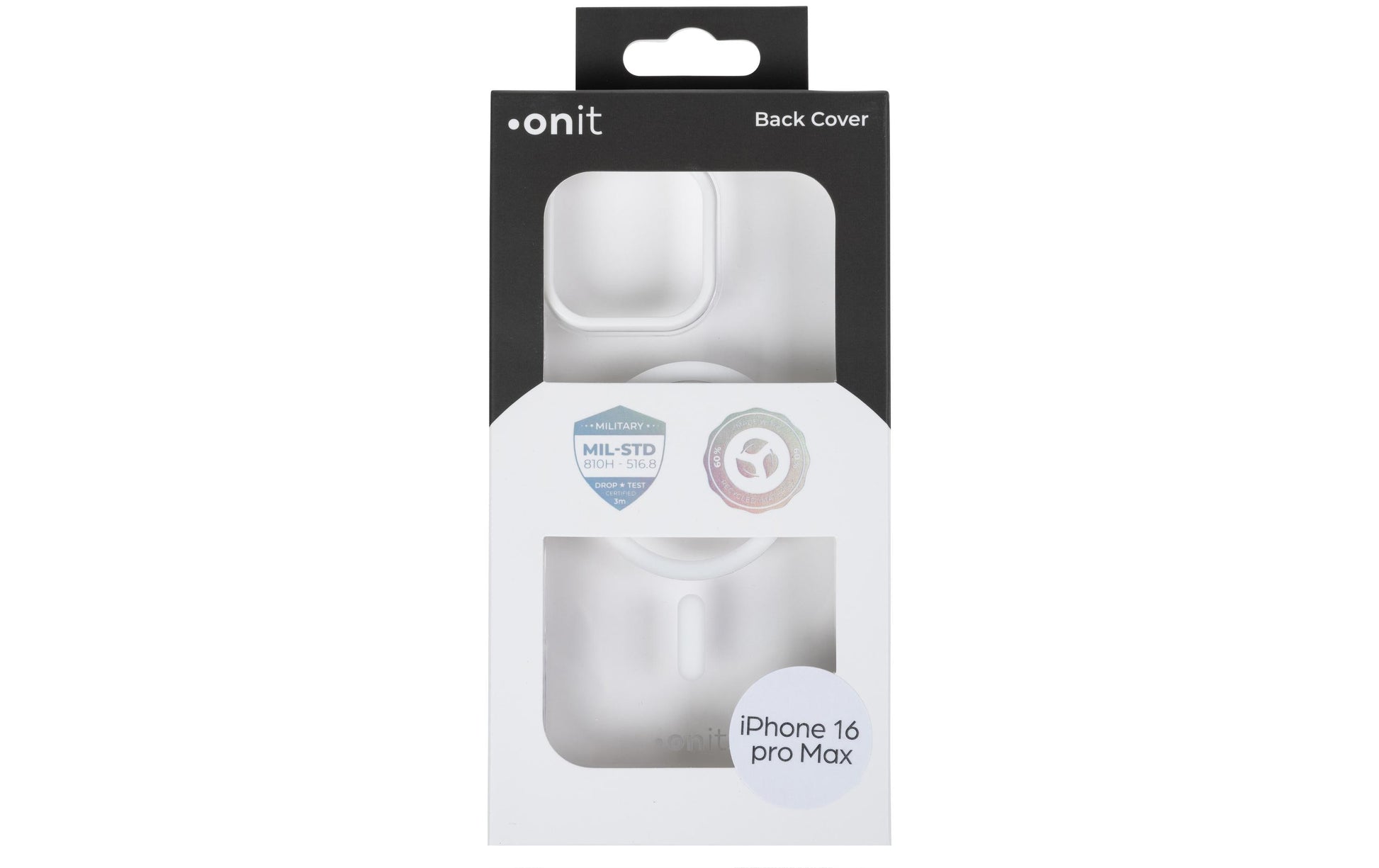 ONIT Mill.Std. Backcover – für Apple iPhone 16 Pro Max, MagSafe, PC+TPE+TPU, Transparent, bis 3 m sturzsicher