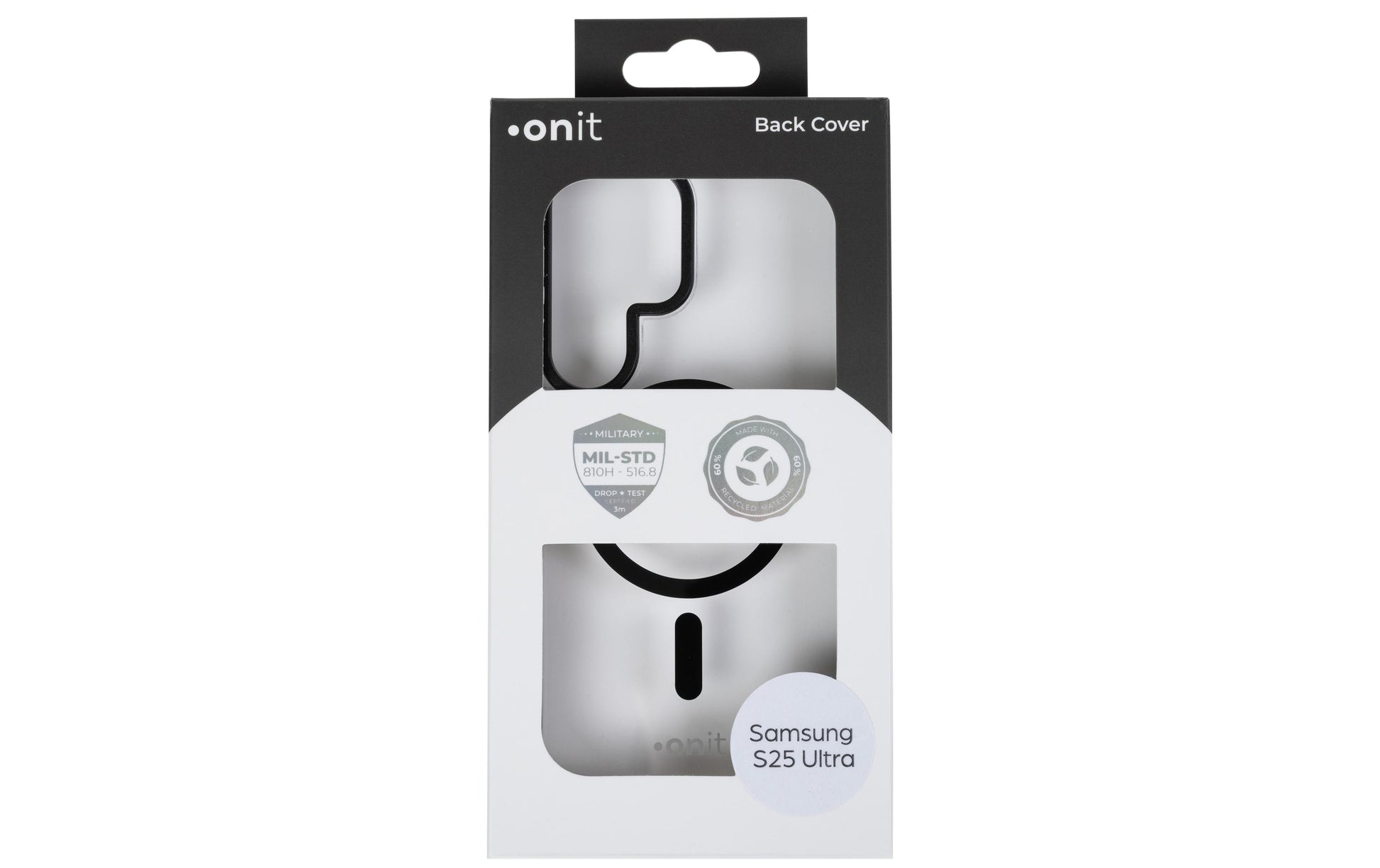 ONIT Backcover – für Samsung Galaxy S25 Ultra, MagSafe, PC+TPE+TPU, schwarz/transparent, bis 3 m sturzsicher