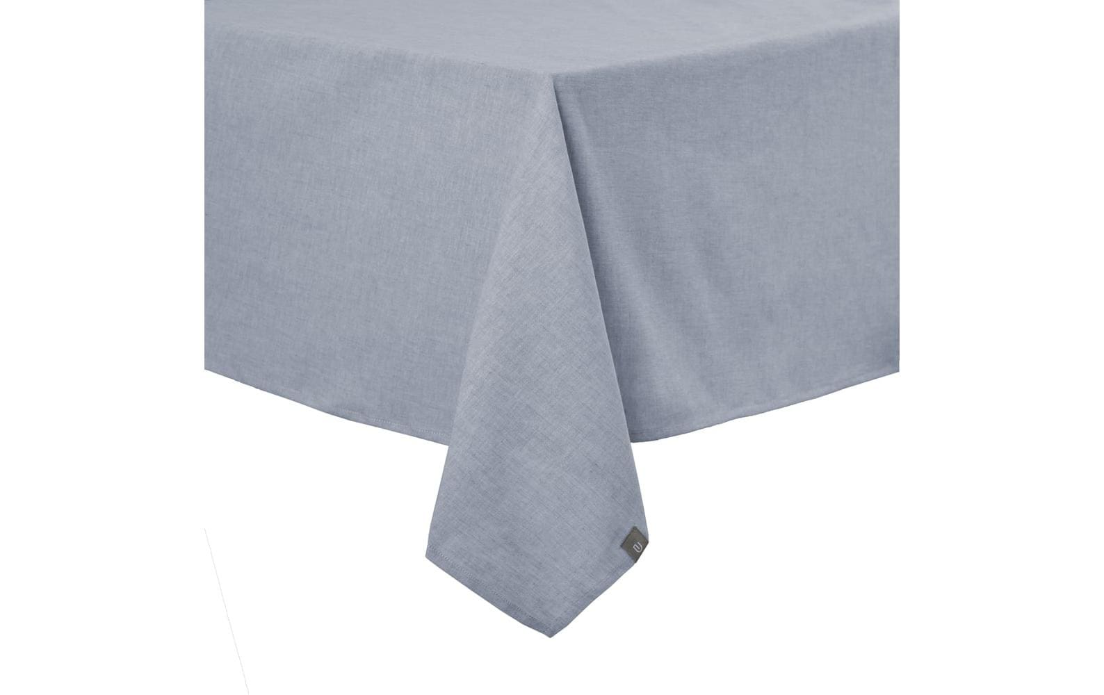 URBANARA Tischdecke – 140×200 cm, Baumwolle/Leinen, Jeansblau, OEKO-TEX