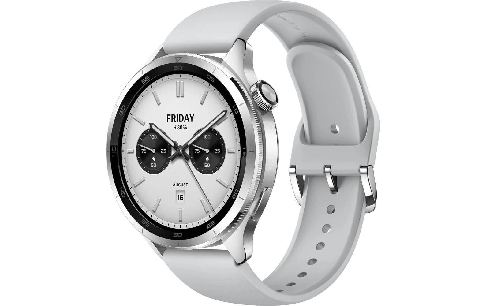 Xiaomi Smartwatch S4 – Smartwatch – 47 mm, 1,43" AMOLED, GPS, Mineralglas, 5 ATM, Silber, Sportarmband