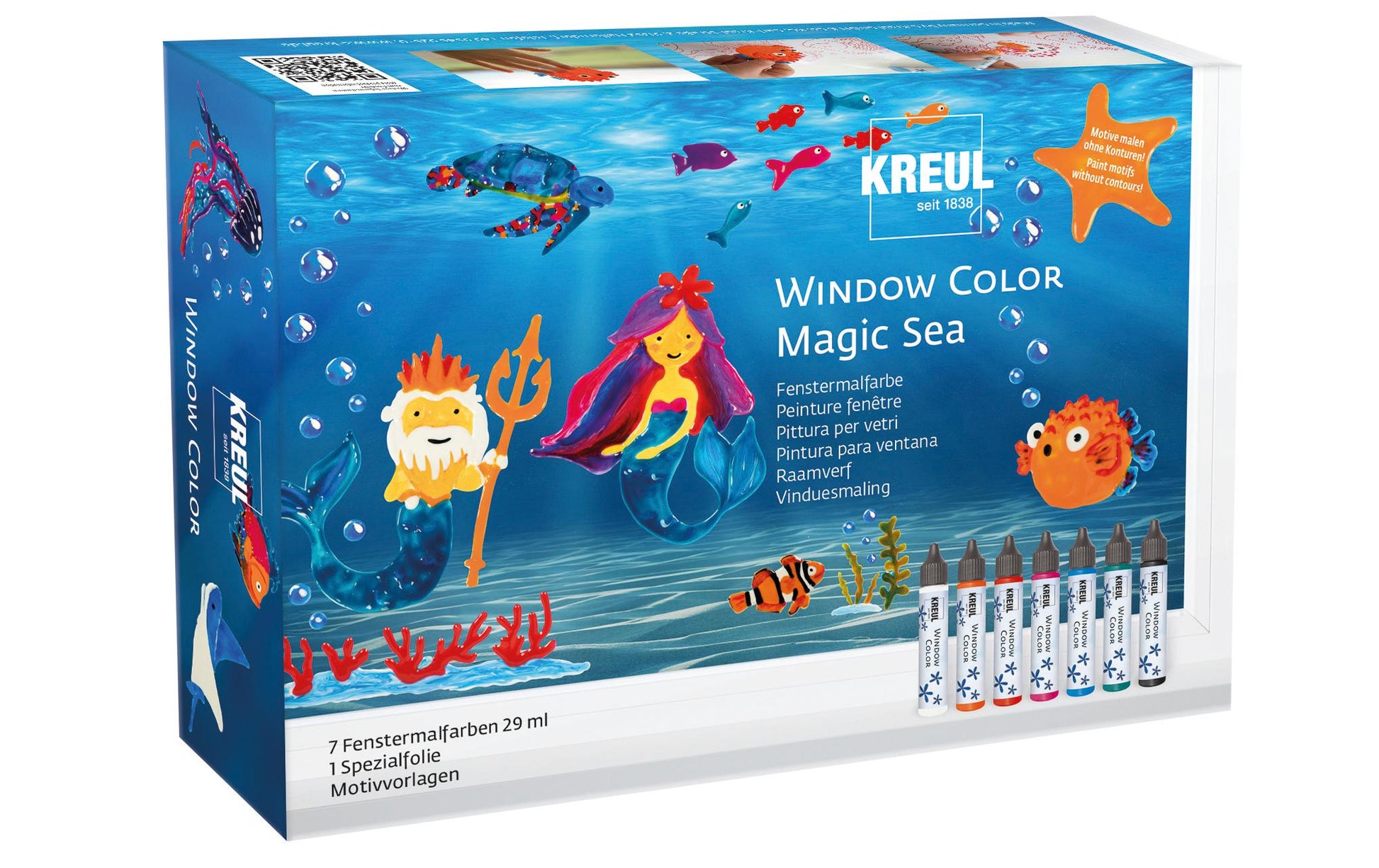 KREUL Window Color – Magic Sea – 7 × 29 ml – ab 6 Jahren