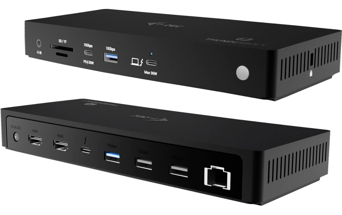 i-tec Dockingstation – Thunderbolt 4, 2× HDMI, 4× USB-A, 1× USB-C, 96 W PD, 2,5GbE, 3,5 mm Audio