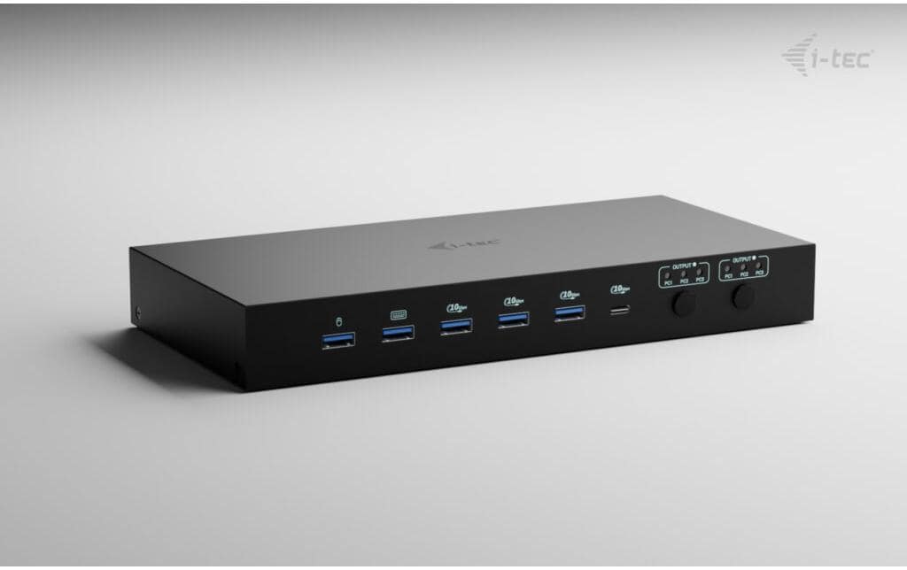 i-tec Dockingstation – USB-C, 4× HDMI, 5× USB-A, 92 W PD, GbE, 3,5 mm Audio, für Windows/Mac/ChromeOS
