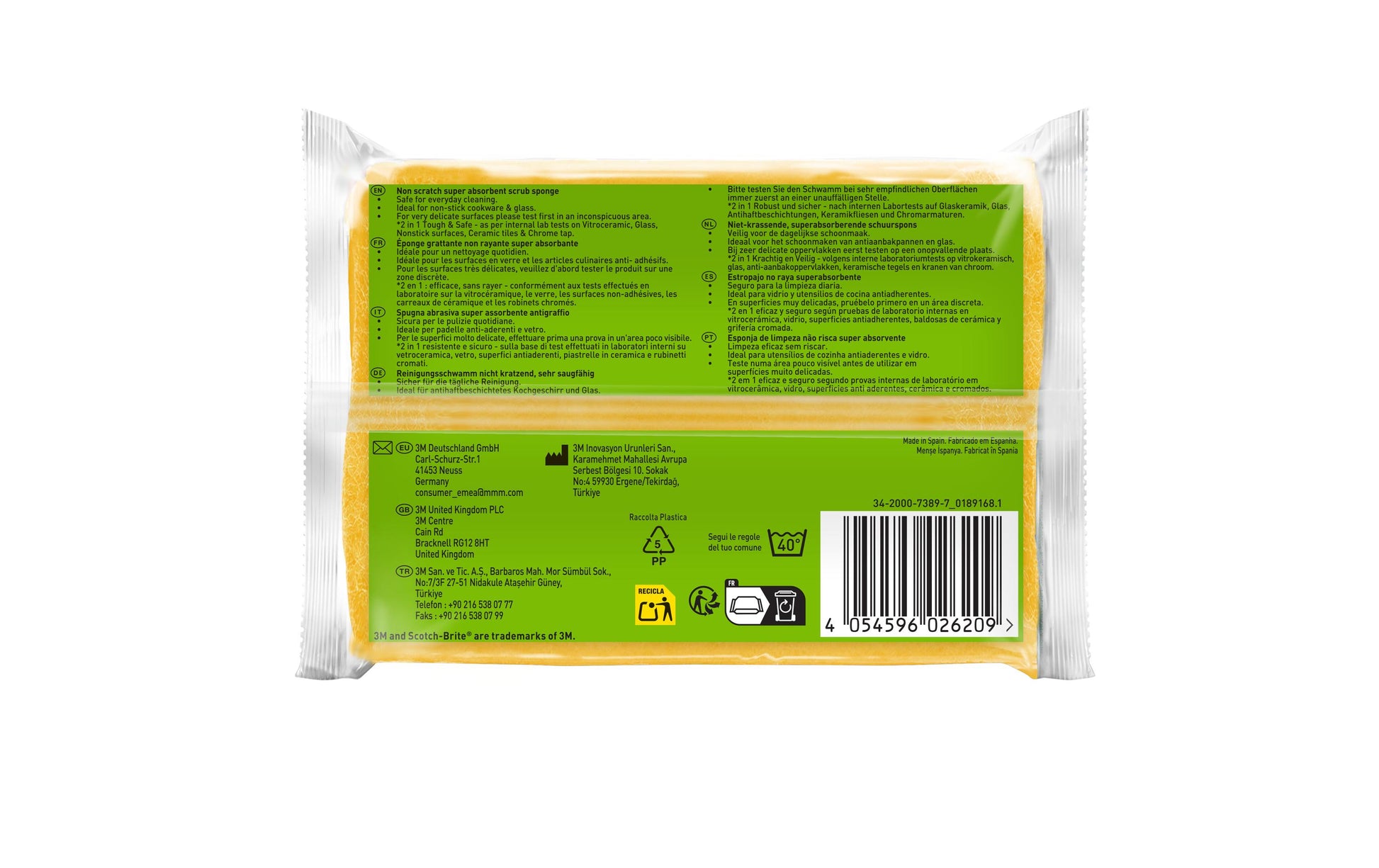 Scotch-Brite Spülschwamm Delicate – Zellulose, Rechteckig, für Küche, Mehrfarbig, 4 Stk.