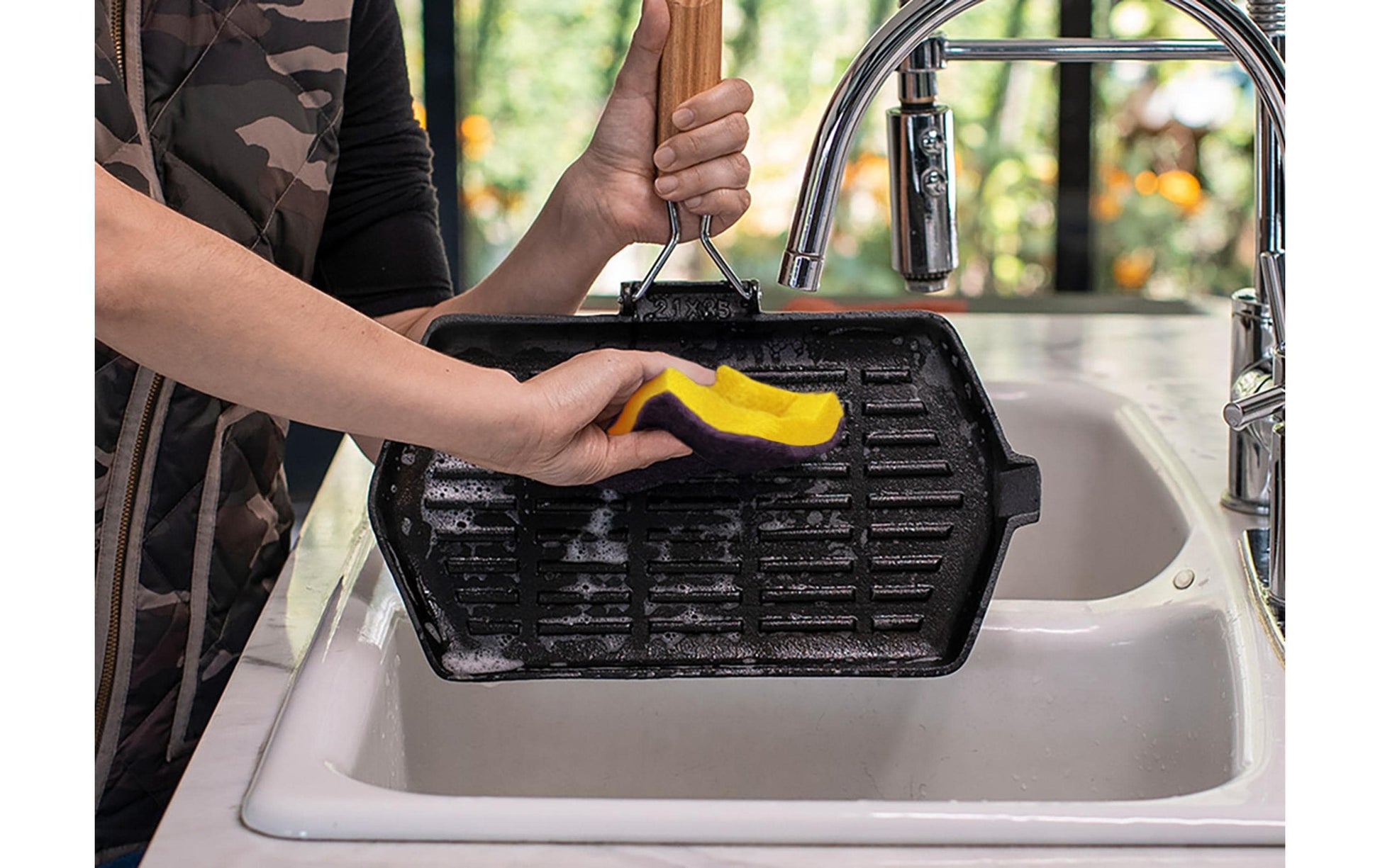 Scotch-Brite Naturschwamm – Rechteckig, für Grill, mehrfarbig, 2 Stk.