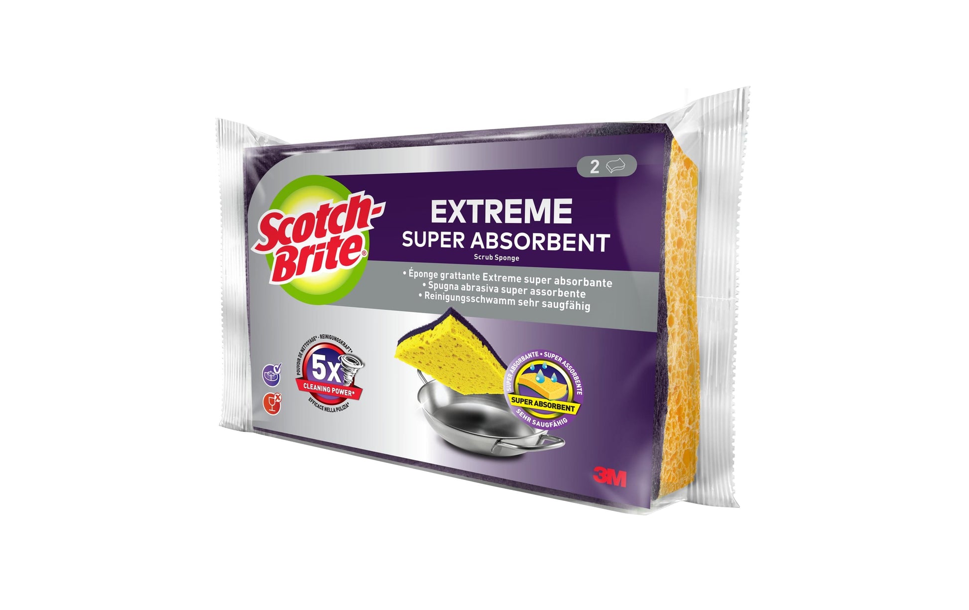 Scotch-Brite Naturschwamm – Rechteckig, für Grill, mehrfarbig, 2 Stk.