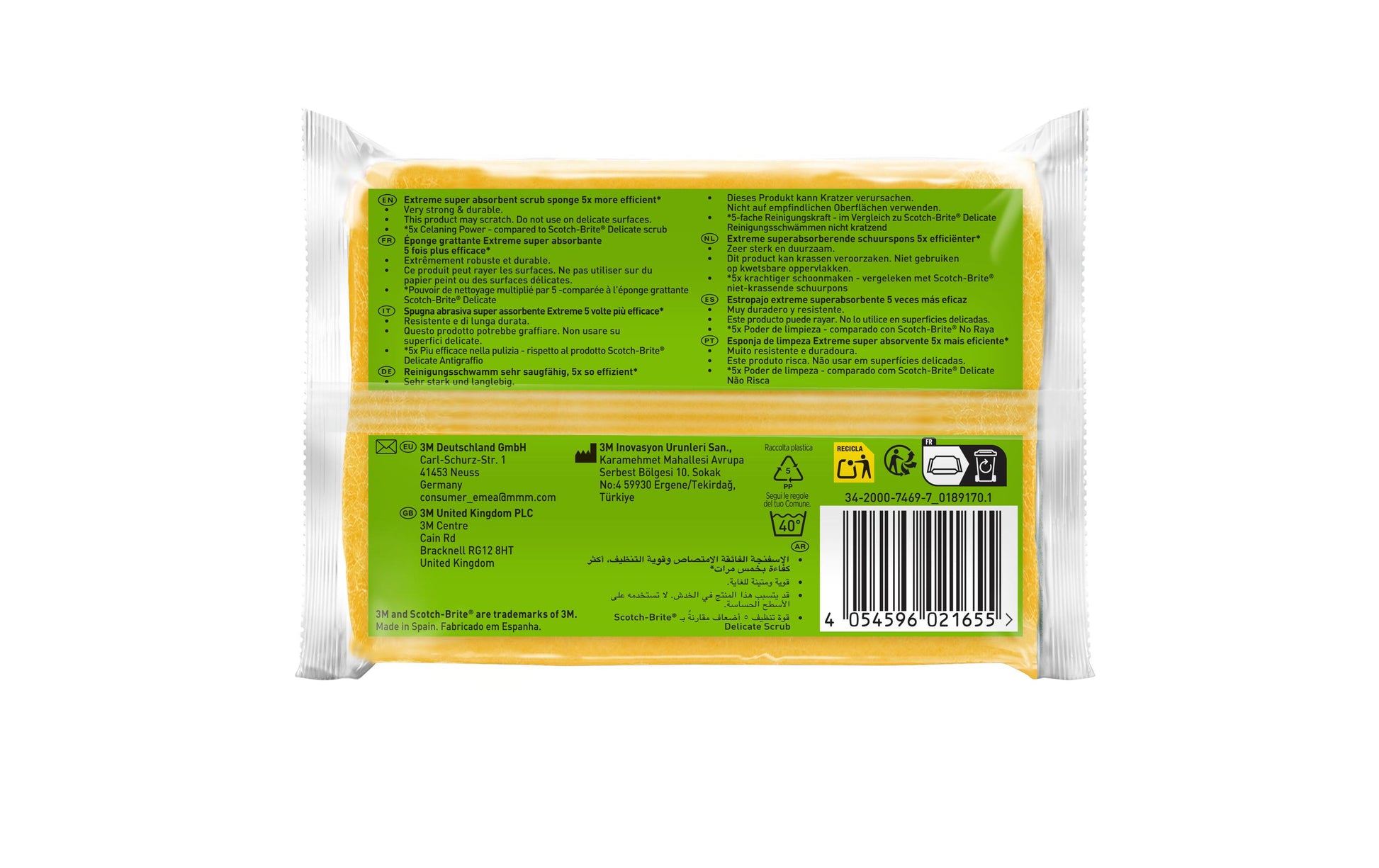 Scotch-Brite Naturschwamm – Rechteckig, für Grill, mehrfarbig, 2 Stk.