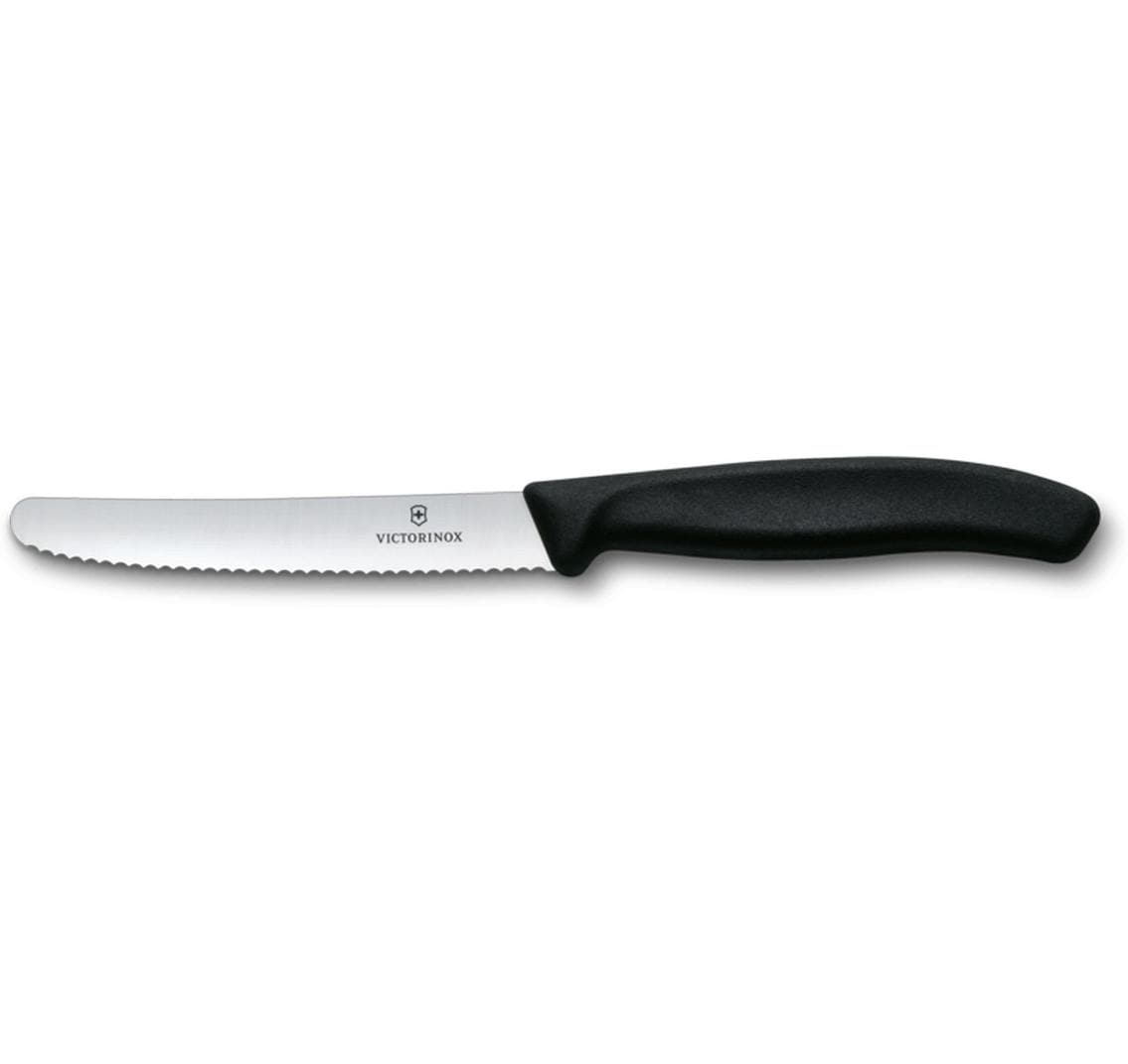 Victorinox Tomatenmesser 11 cm, Edelstahl, Polypropylen (PP), Schwarz, Wellenschliff