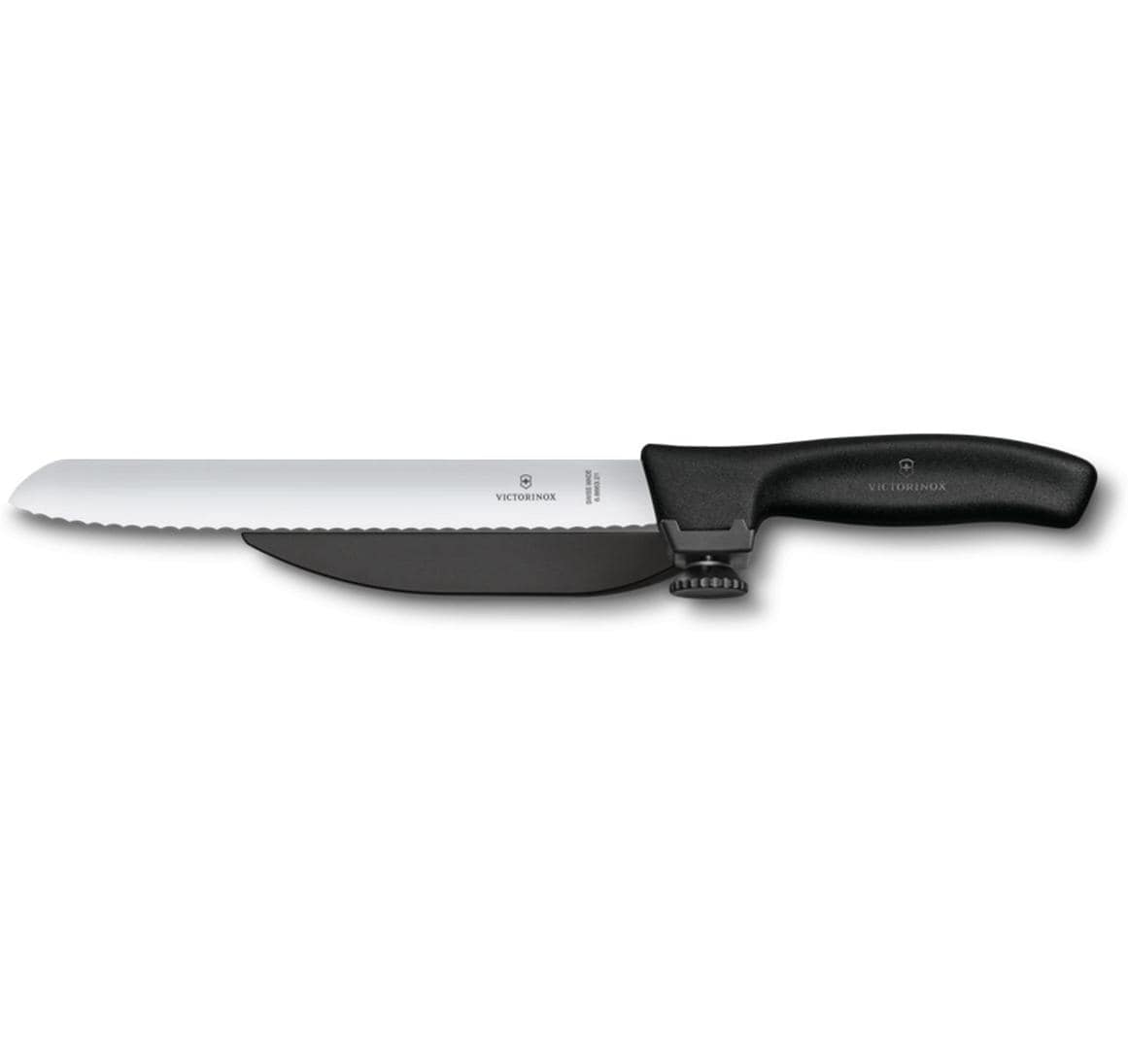 Victorinox Swiss Classic Dux – Küchenmesser 22 cm, Edelstahl, Kunststoff, Wellenschliff, Schwarz
