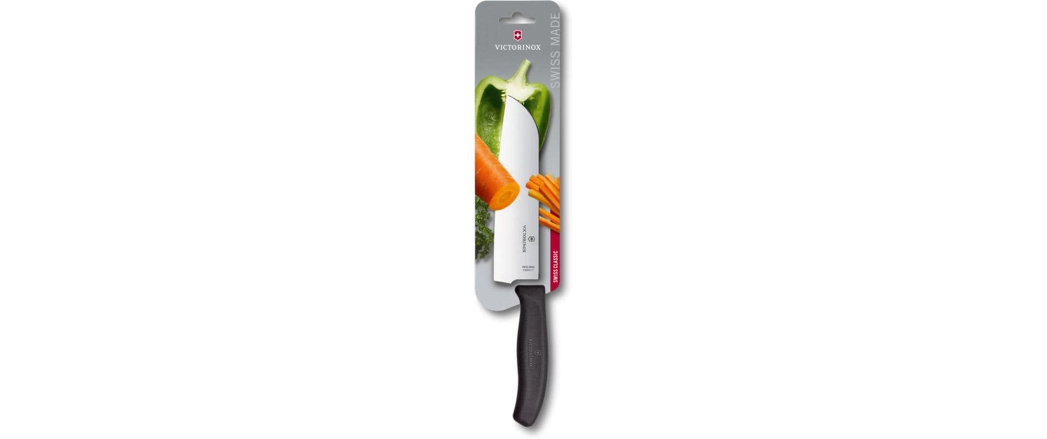 Victorinox Swiss Classic – Santokumesser 17 cm, Edelstahlklinge, Kunststoffgriff, schwarz