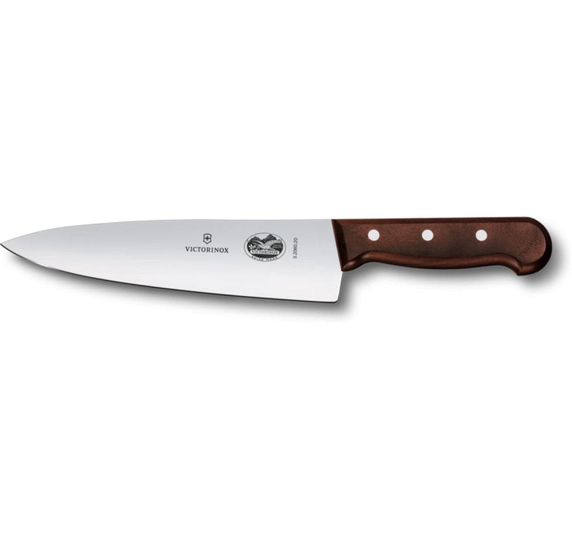 Victorinox Kochmesser Wood – 20 cm Klinge – Holzgriff – Edelstahl – Braun – 5,4 × 19 × 34,4 cm