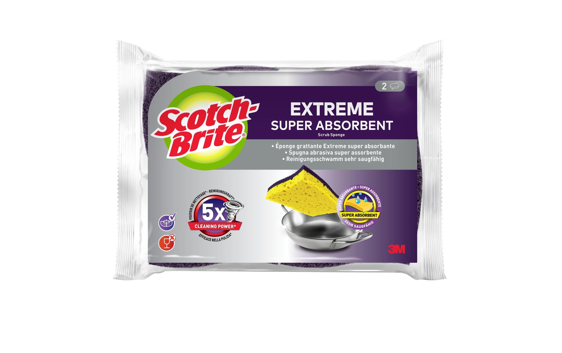 Scotch-Brite Naturschwamm – Rechteckig, für Grill, mehrfarbig, 2 Stk.
