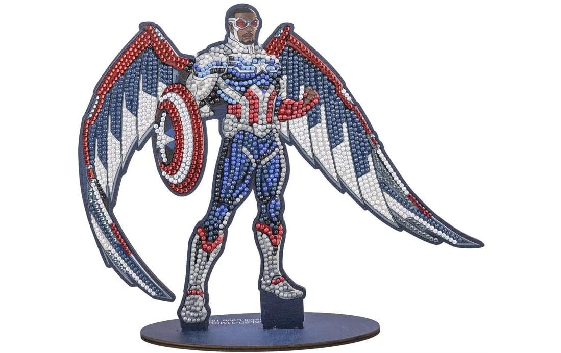 CRAFT Buddy Crystal Art XL Buddy – Diamond-Painting-Set – MARVEL Falcon – 25 cm – ab 6 Jahren – Sperrholz